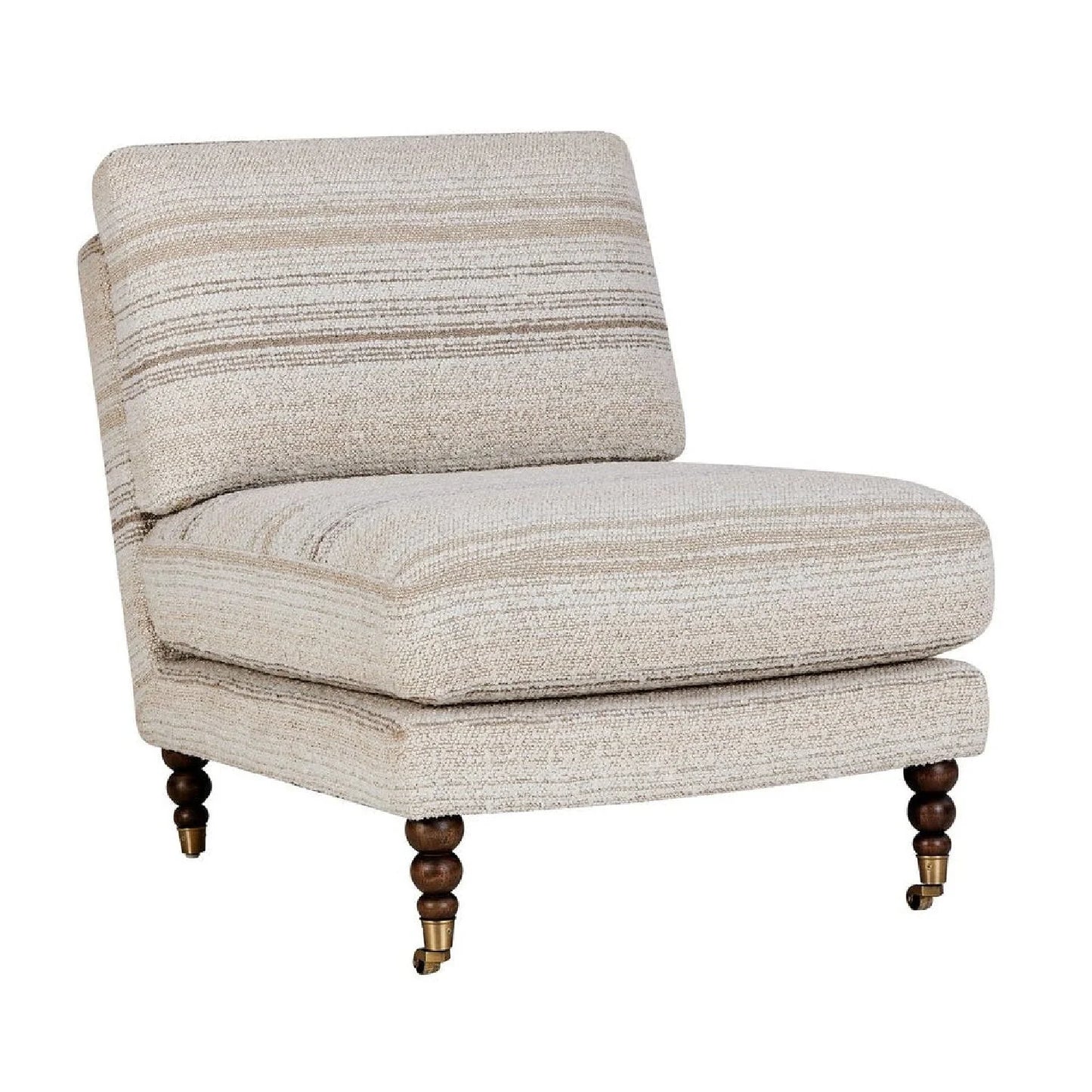 Luxury Striped Boucle Accent Chair European Style for Villa