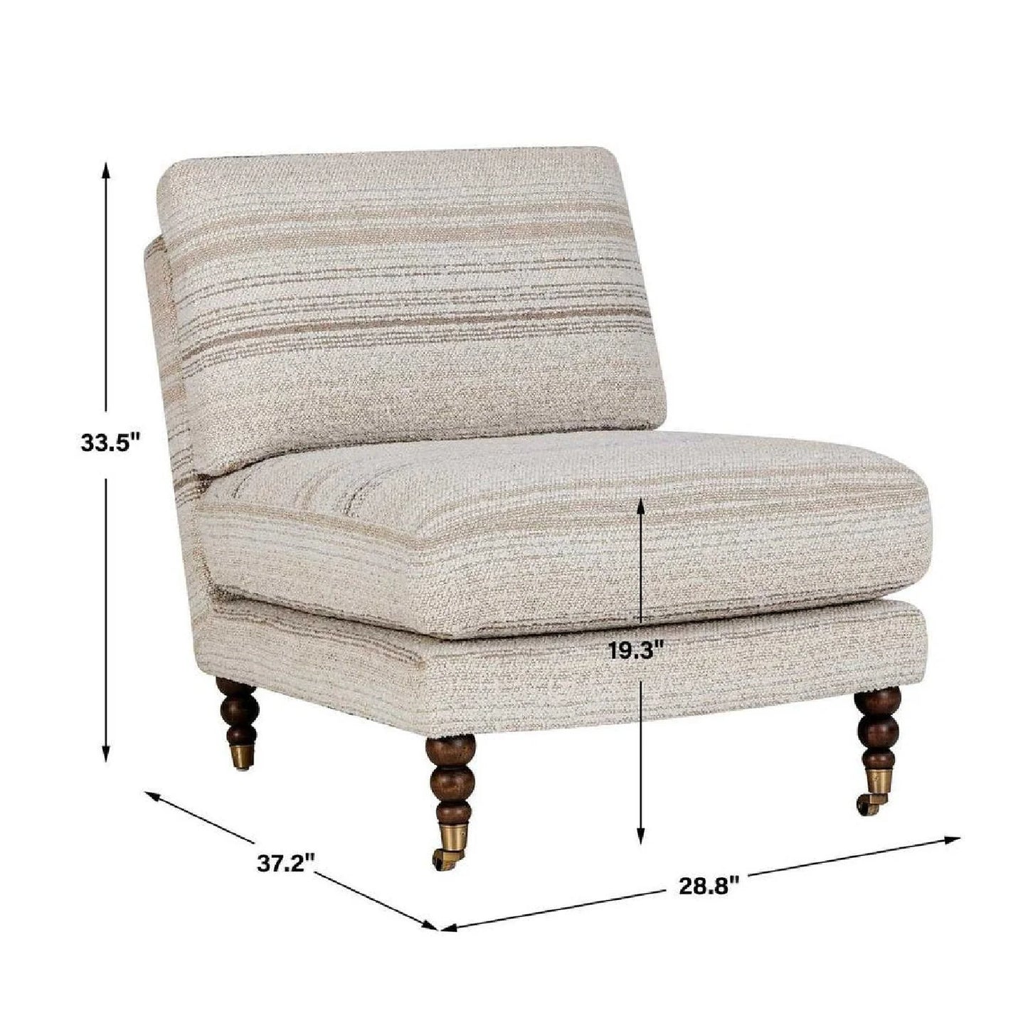 Luxury Striped Boucle Accent Chair European Style for Villa