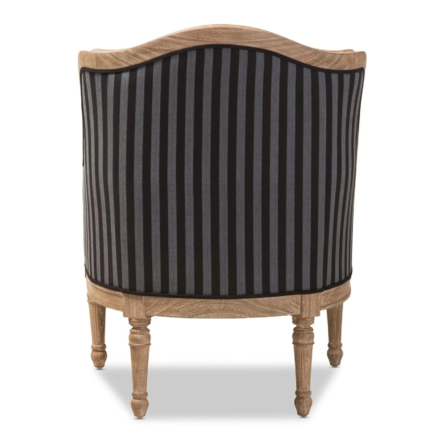 Luxury Striped Cotton French Accent Chair European Style for Villa