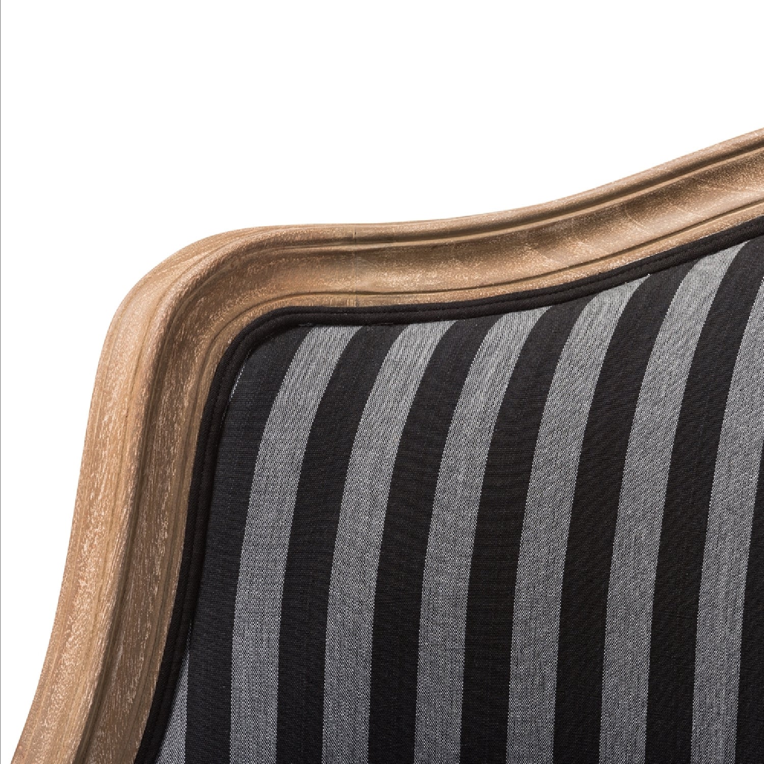 Luxury Striped Cotton French Accent Chair European Style for Villa