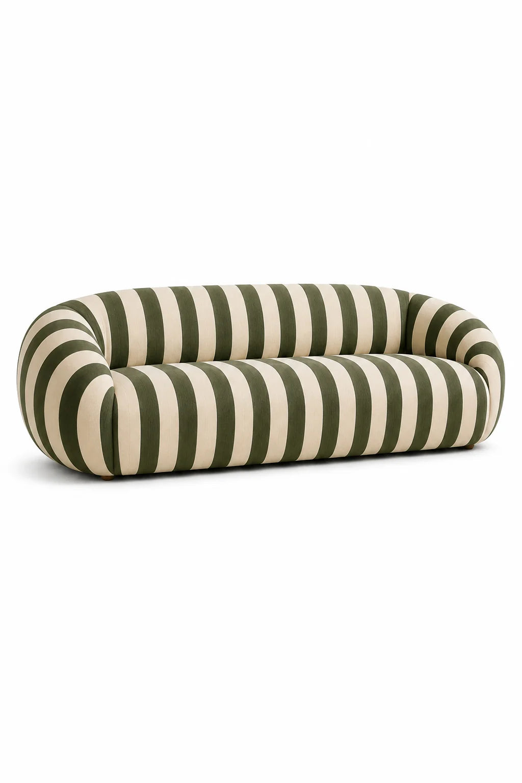 Luxury Striped Curved Fabric Sofa Modern Italian Style for Villa