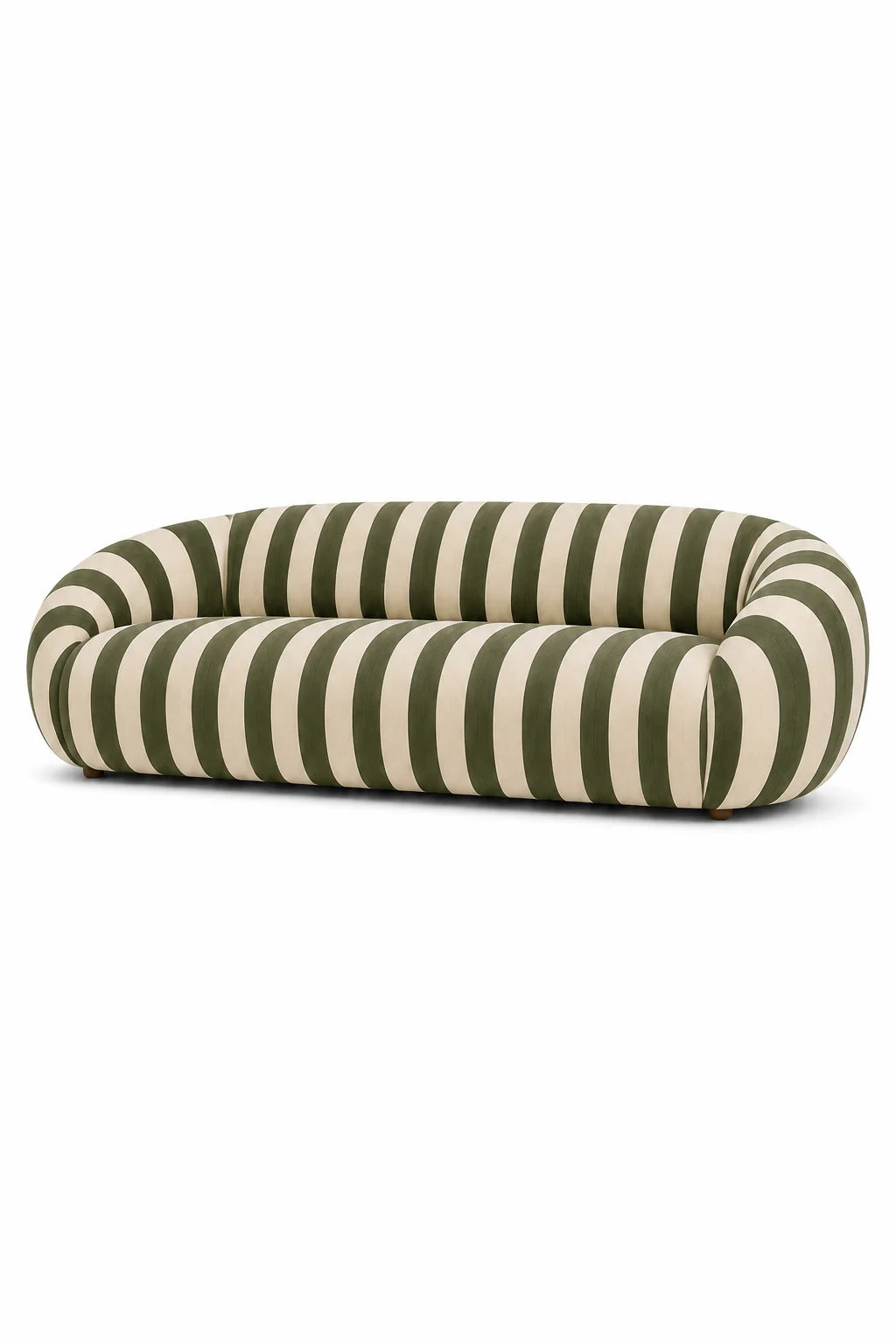 Luxury Striped Curved Fabric Sofa Modern Italian Style for Villa