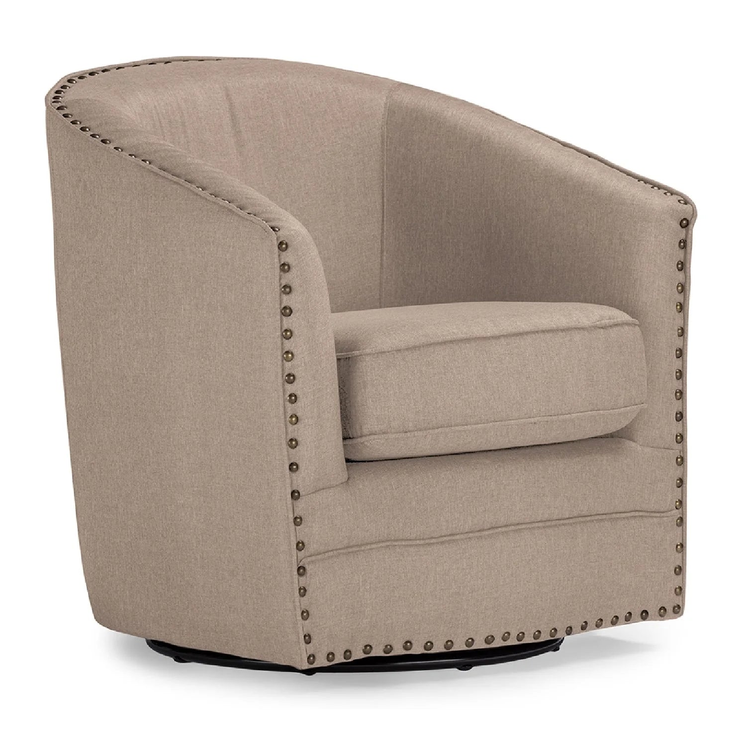 Luxury Studded Swivel Tub Chair Modern Italian Style for Villa