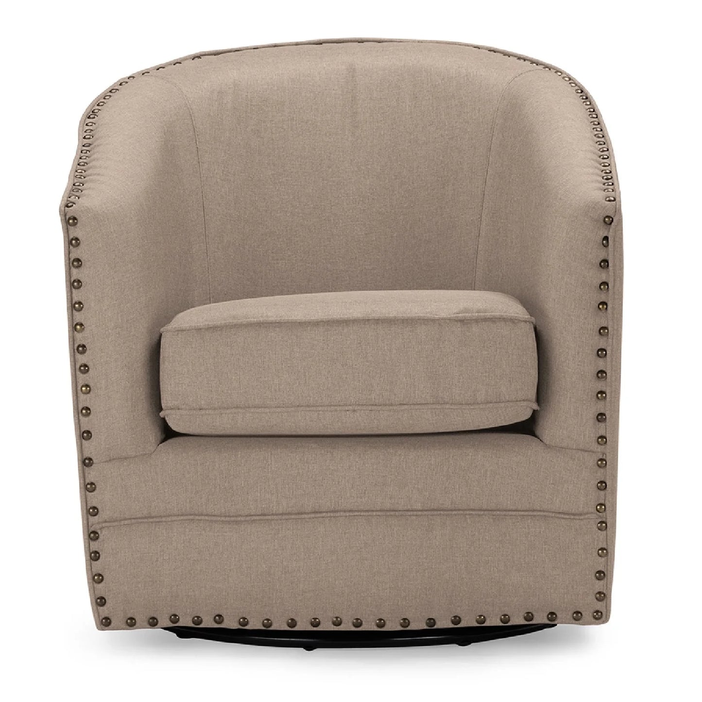 Luxury Studded Swivel Tub Chair Modern Italian Style for Villa