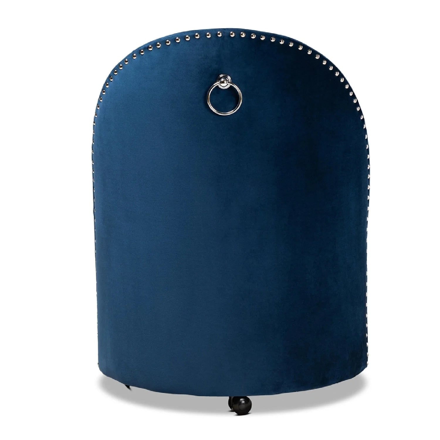 Luxury Studded Velvet Rolling Accent Chair European Style for Villa