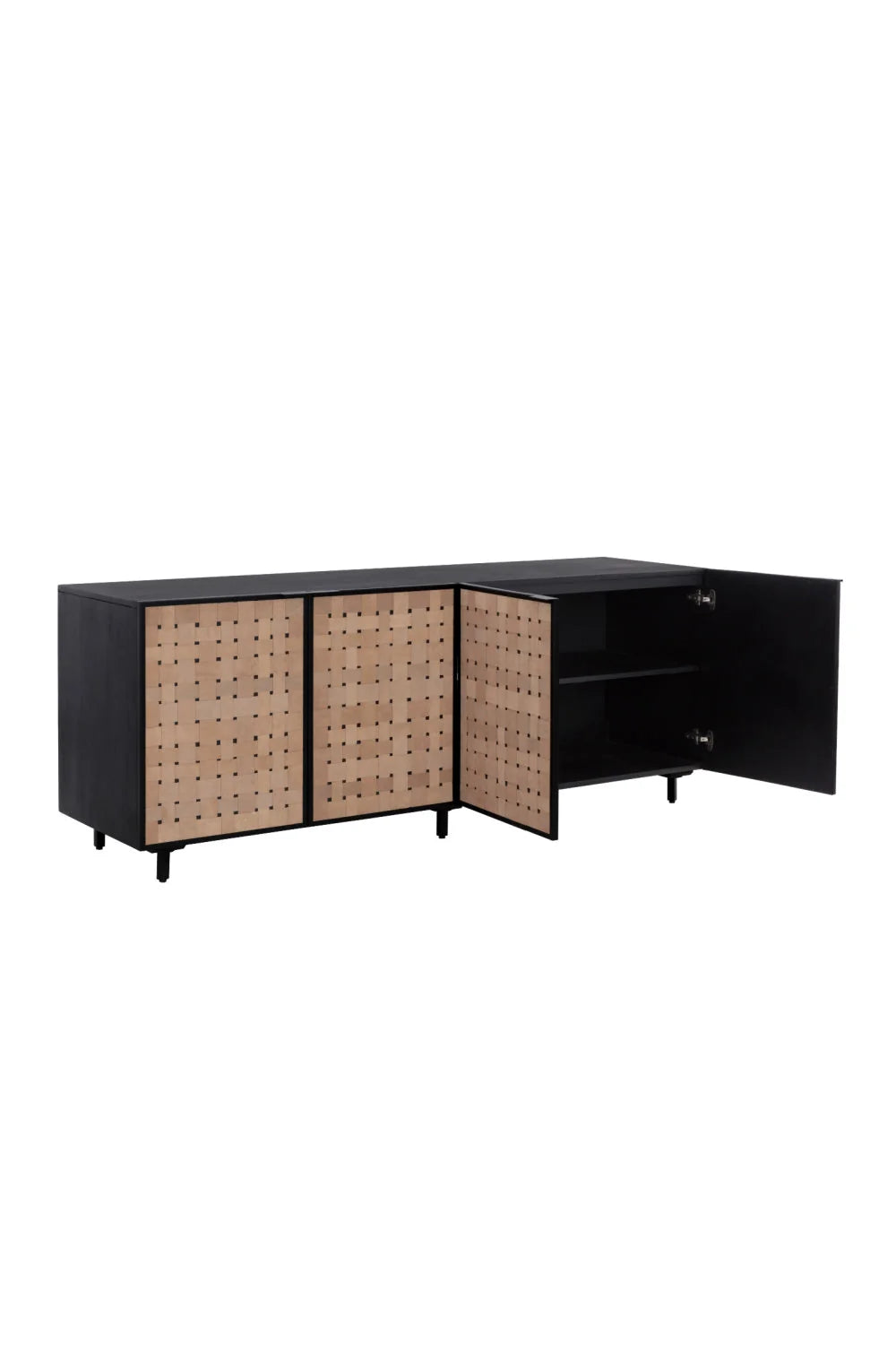 Luxury Sueded Tan Leather Sideboard European Style for Villa
