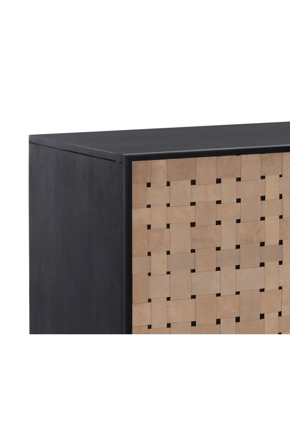 Luxury Sueded Tan Leather Sideboard European Style for Villa