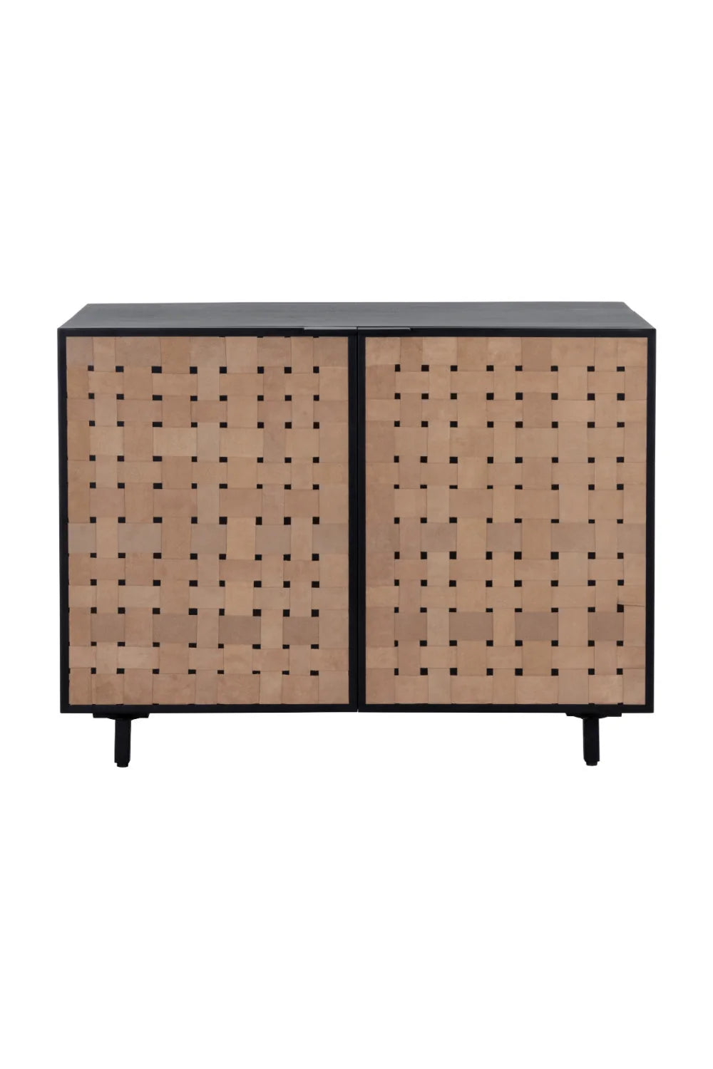 Luxury Sueded Tan Leather Sideboard European Style for Villa