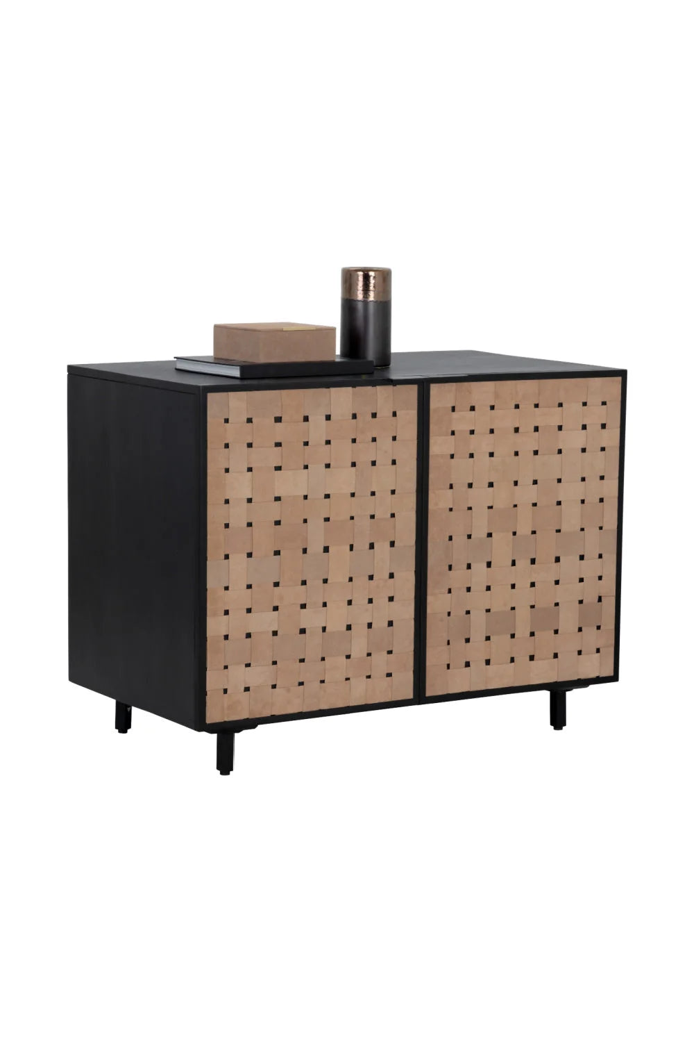Luxury Sueded Tan Leather Sideboard European Style for Villa
