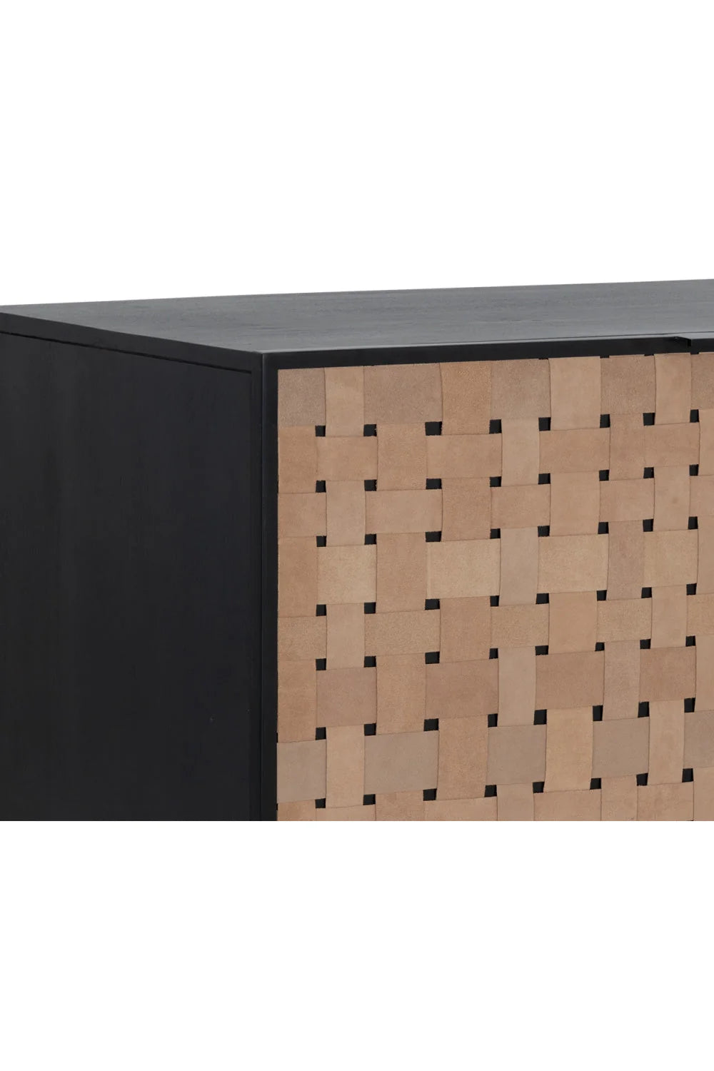 Luxury Sueded Tan Leather Sideboard European Style for Villa