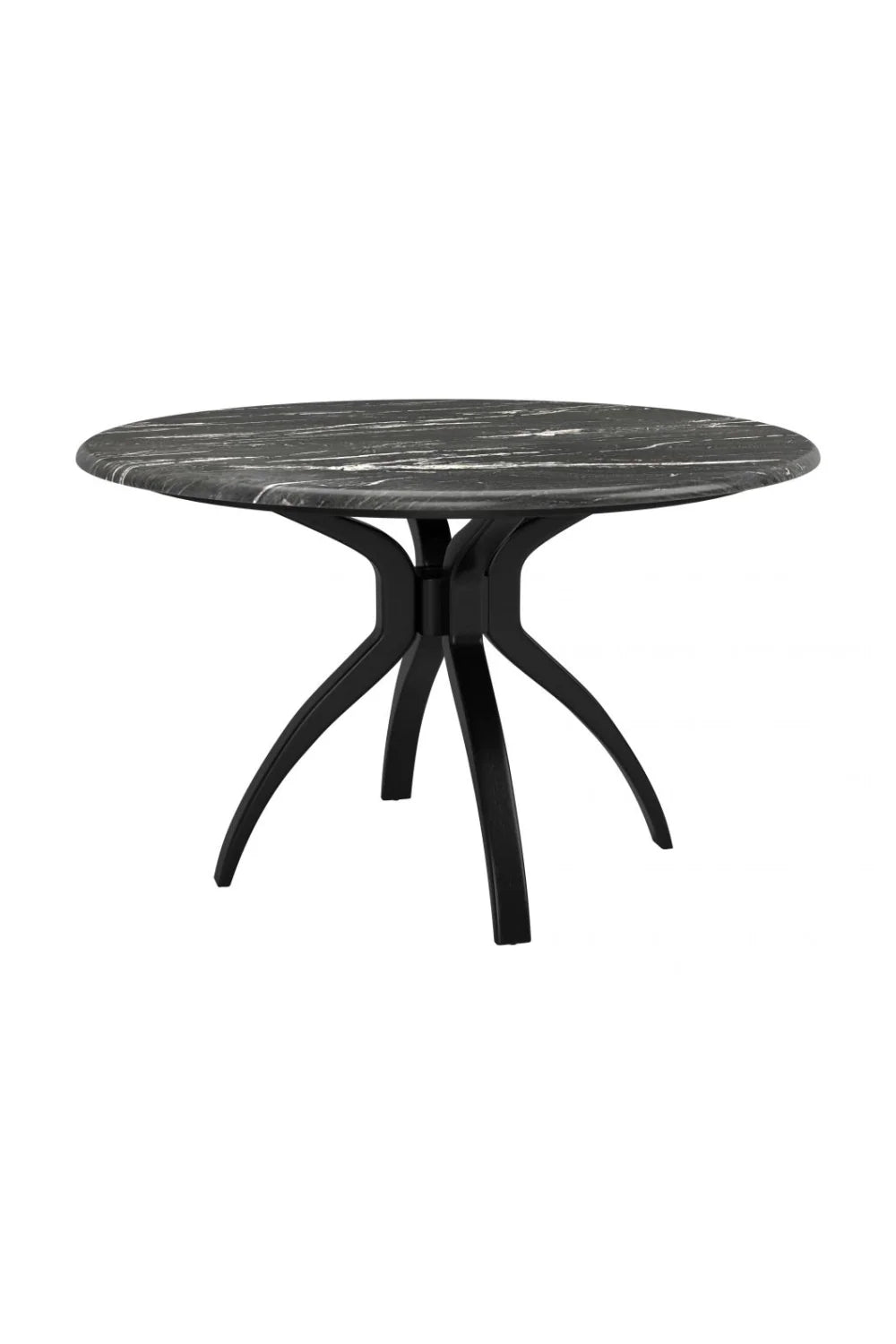Luxury Sumay Round Black Marble Dining Table Modern Italian Style for Villa