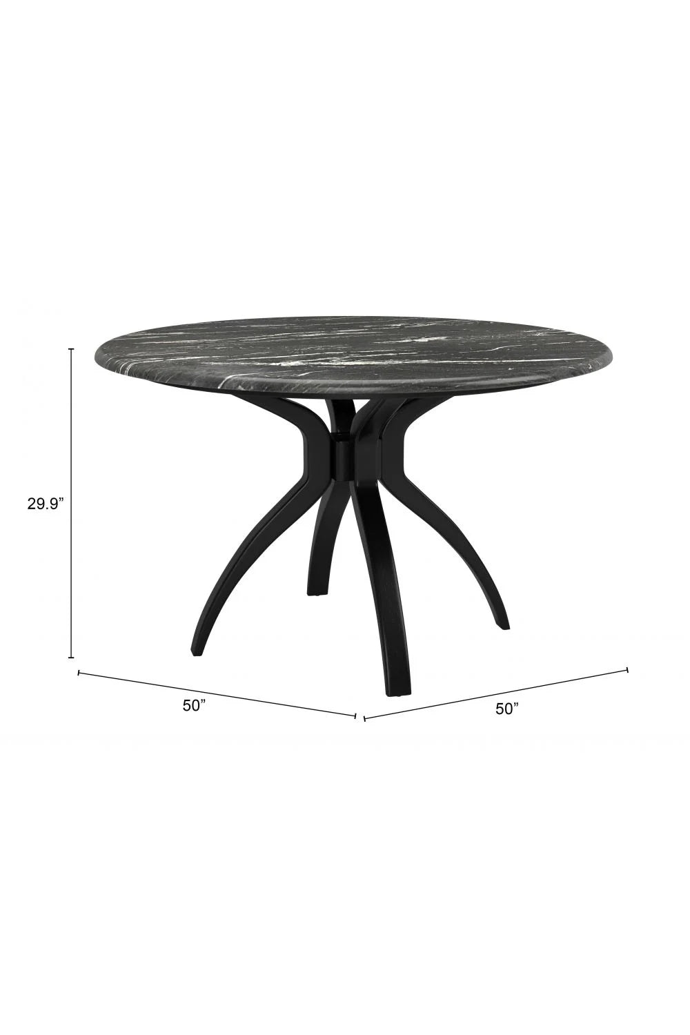 Luxury Sumay Round Black Marble Dining Table Modern Italian Style for Villa