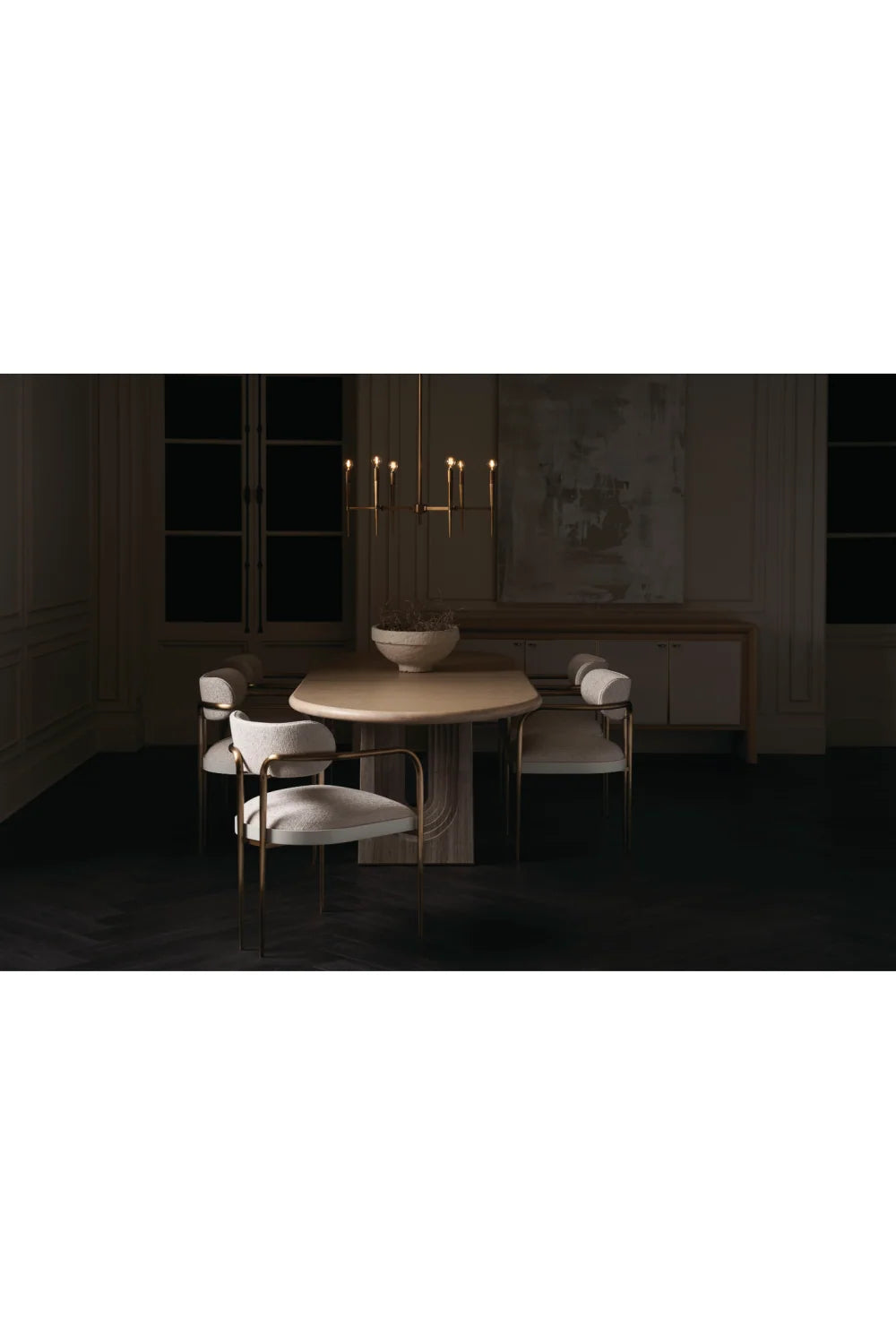 Luxury Sun-Drenched Oak Sideboard European Style for Villa
