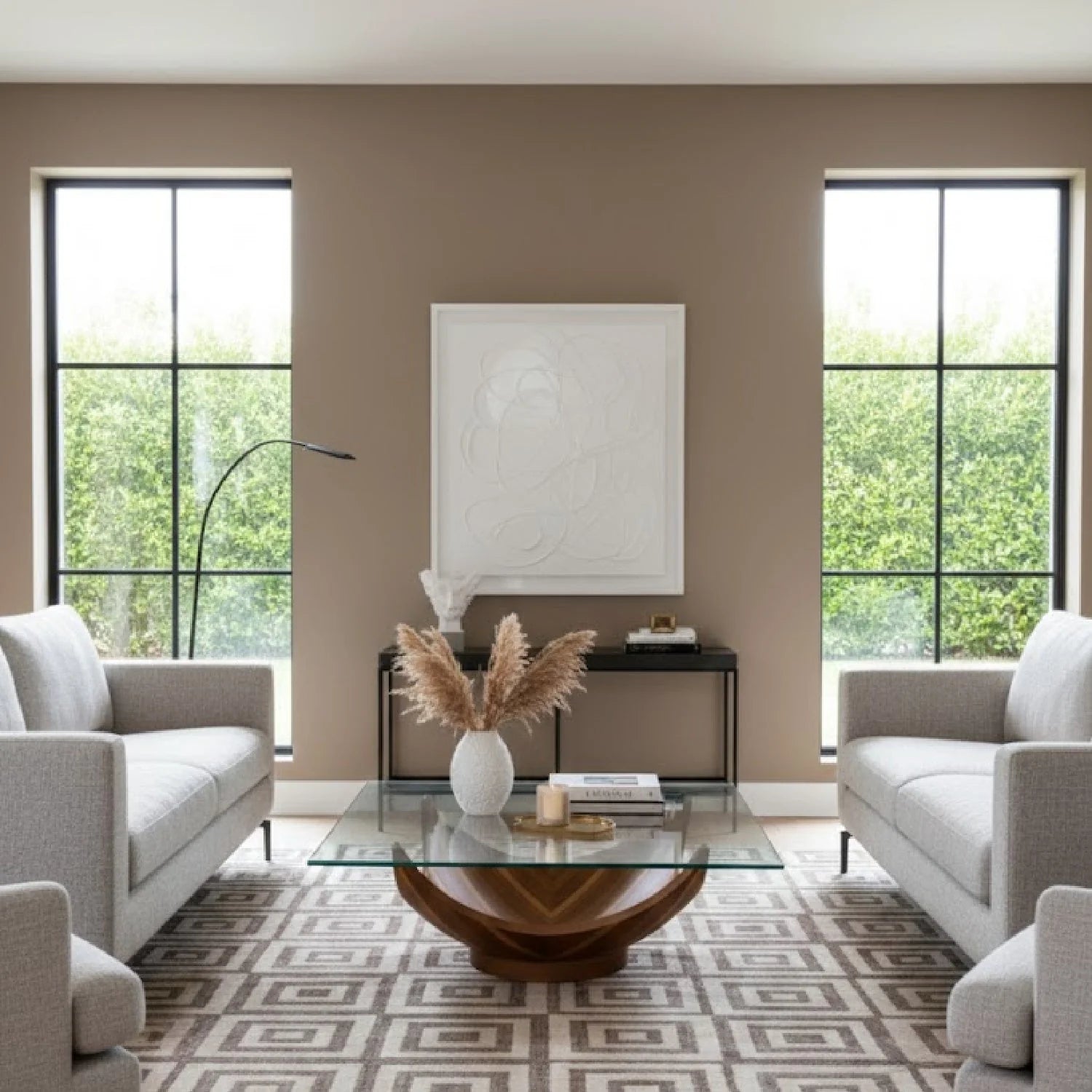 Luxury Sunrise Glass Coffee Table Modern Italian Style for Villa