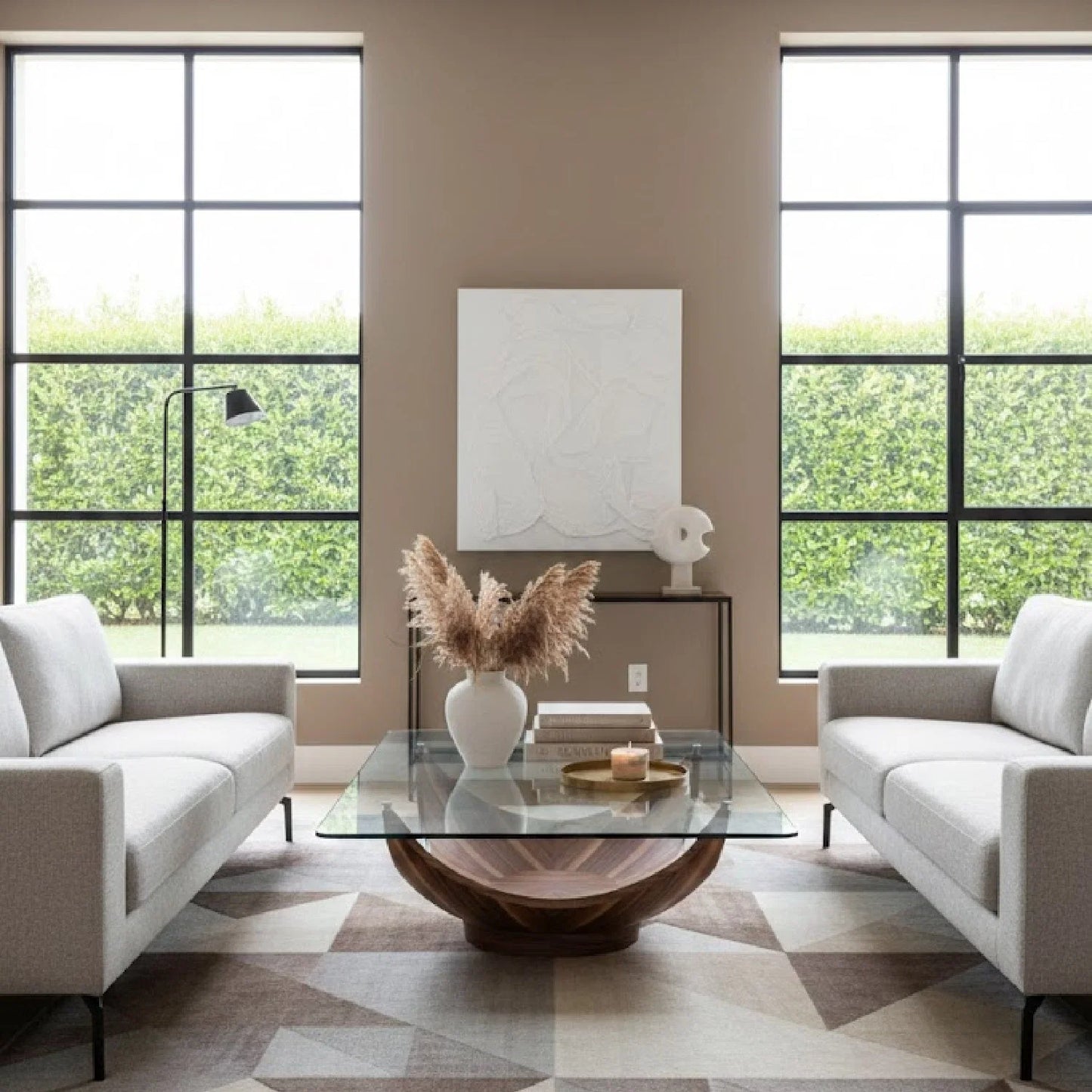 Luxury Sunset Glass Coffee Table Modern Italian Style for Villa