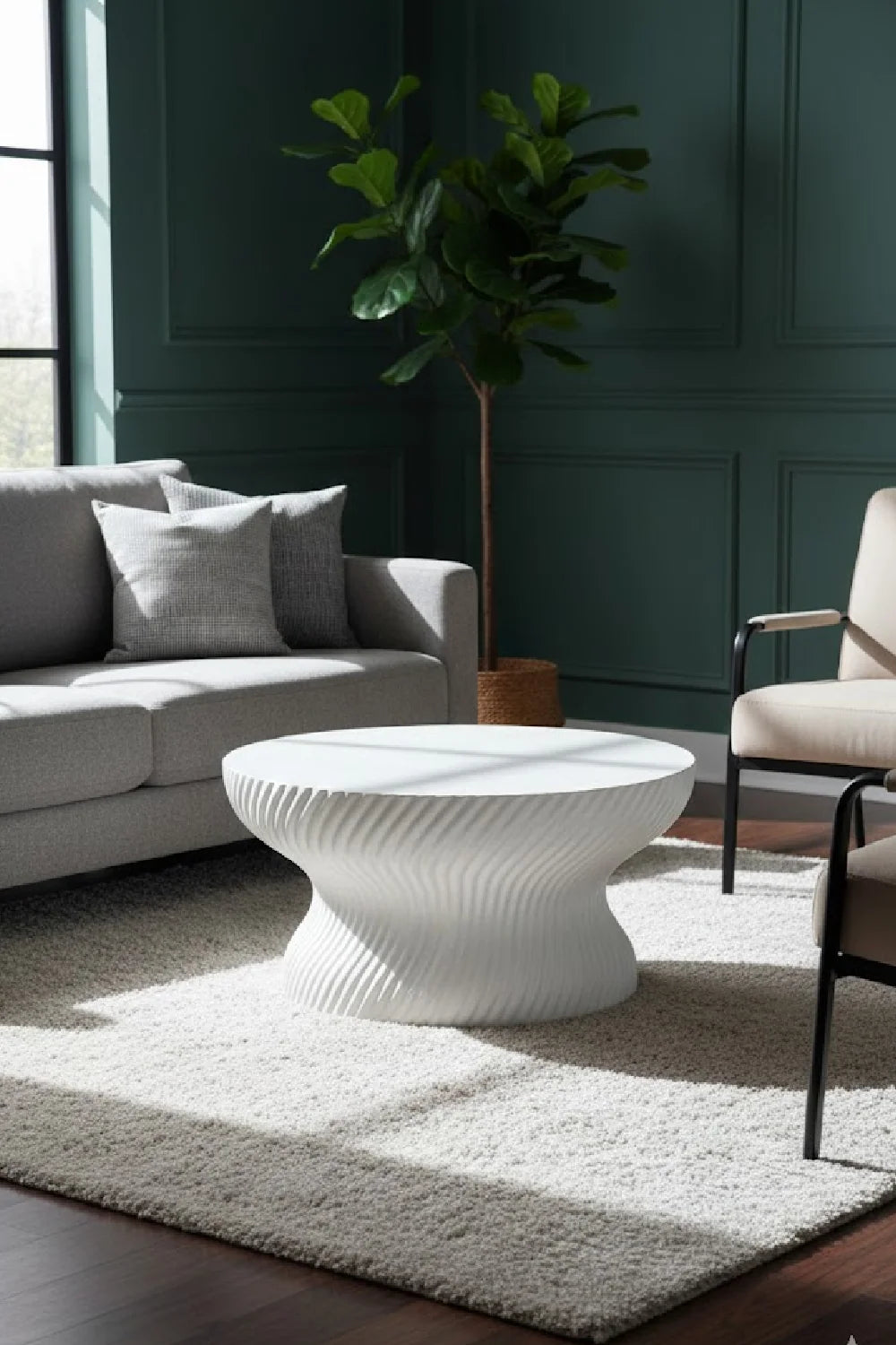 Luxury Swirl Concrete Coffee Table Modern Italian Style for Villa