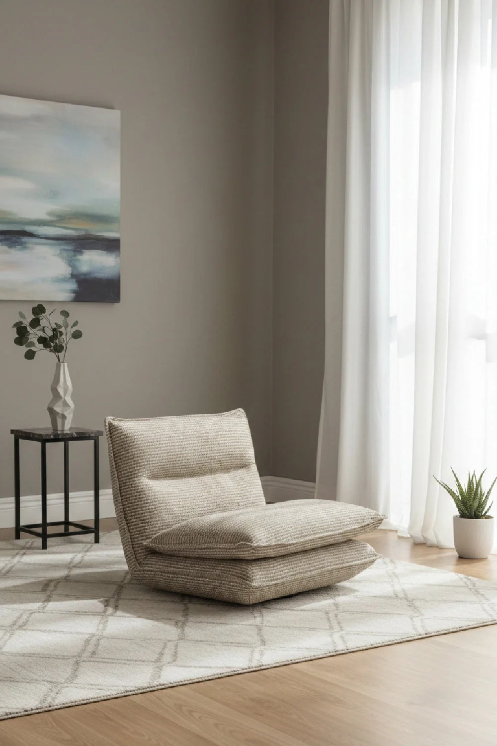 Luxury Swivel Armless Lounge Chair Modern Italian Style for Villa