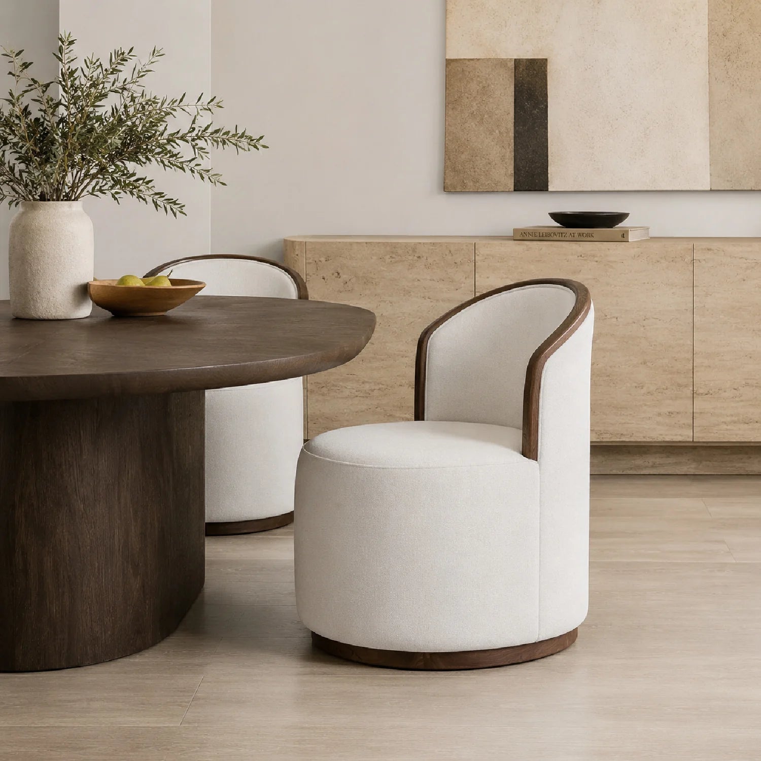 Luxury Swivel Upholstered Modern Dining Chair European Style for Villa