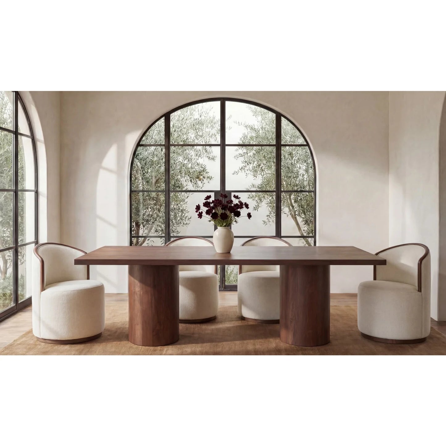Luxury Swivel Upholstered Modern Dining Chair European Style for Villa