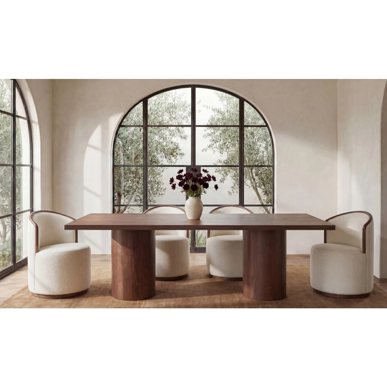 Luxury Swivel Upholstered Modern Dining Chair European Style for Villa