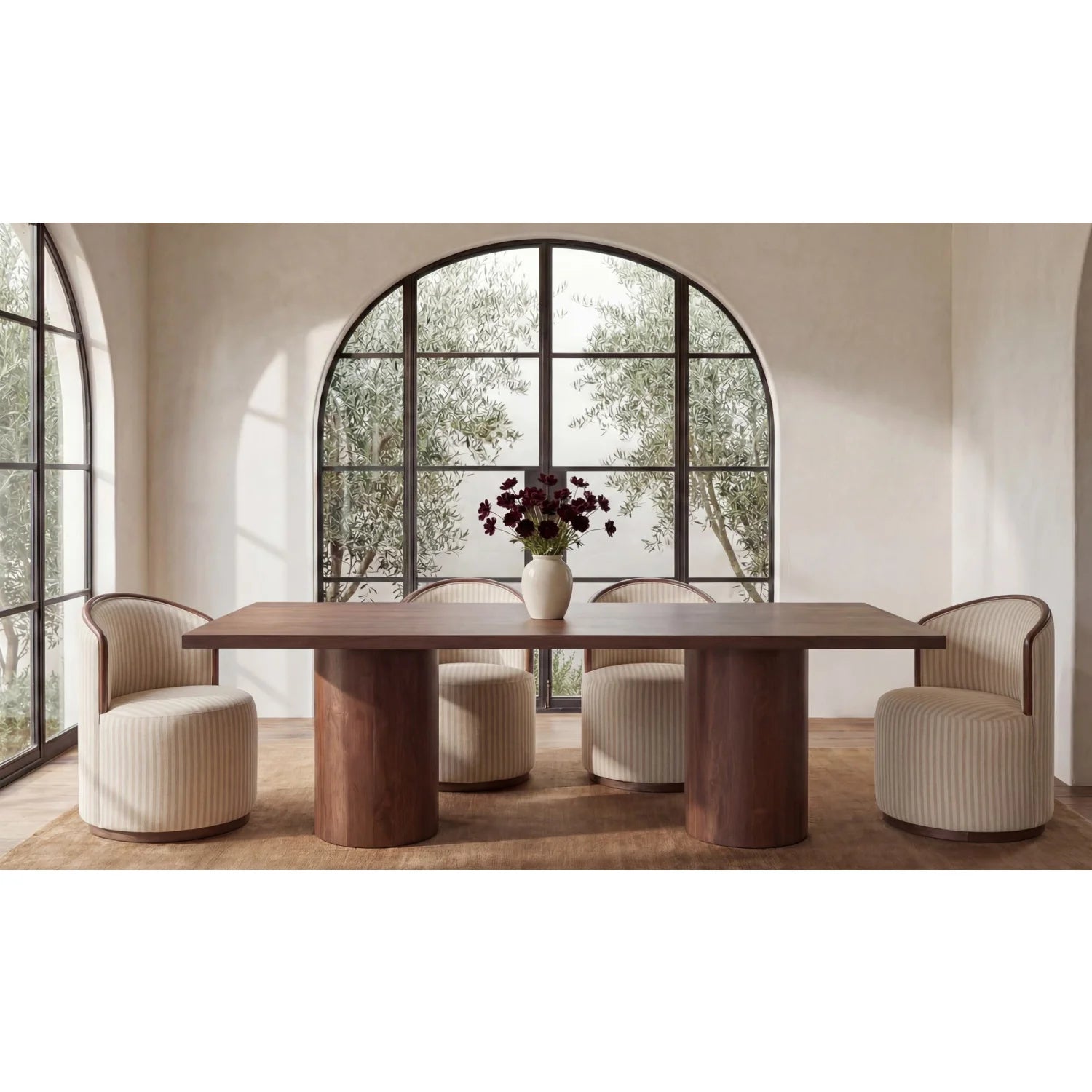 Luxury Swivel Upholstered Modern Dining Chair European Style for Villa