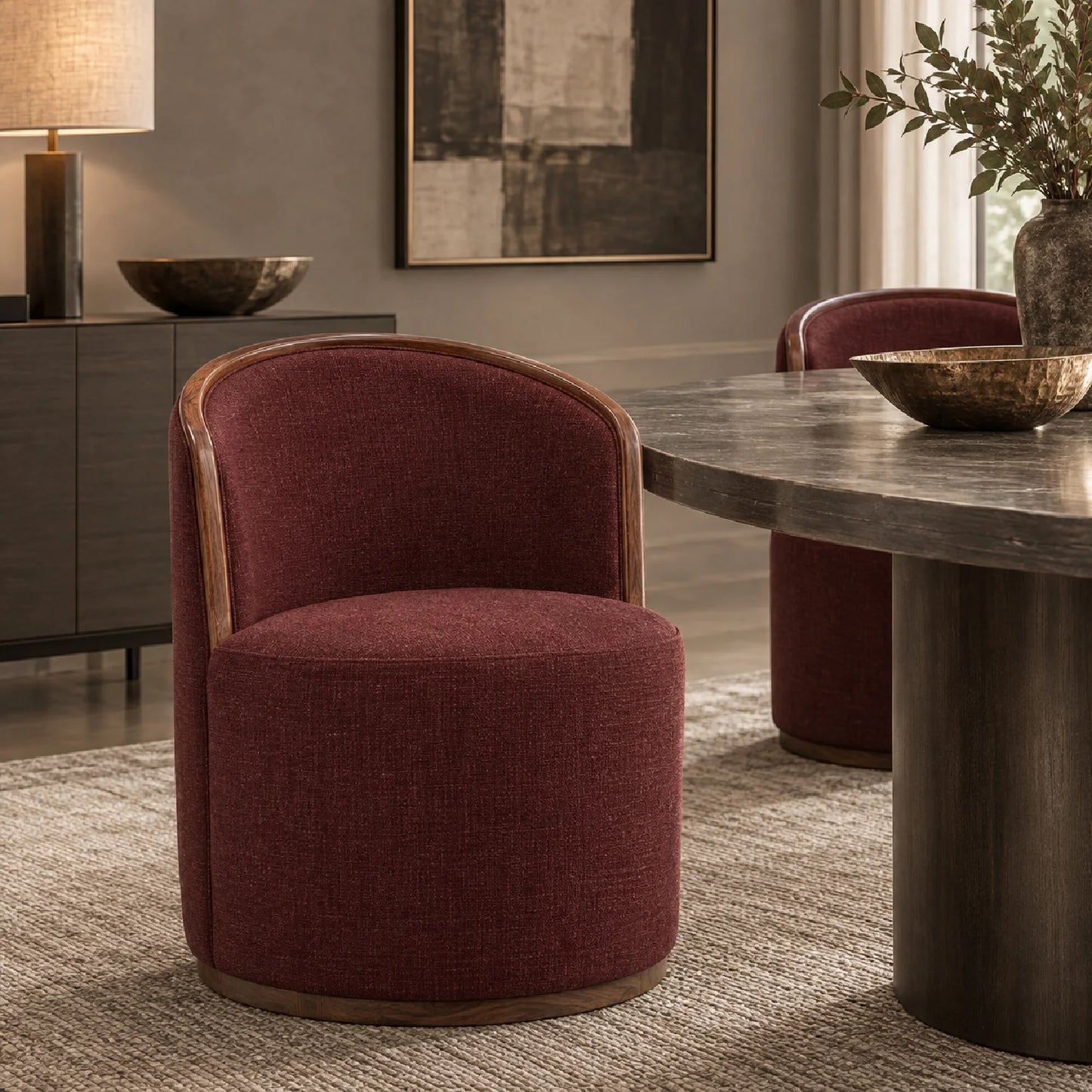 Luxury Swivel Upholstered Modern Dining Chair European Style for Villa