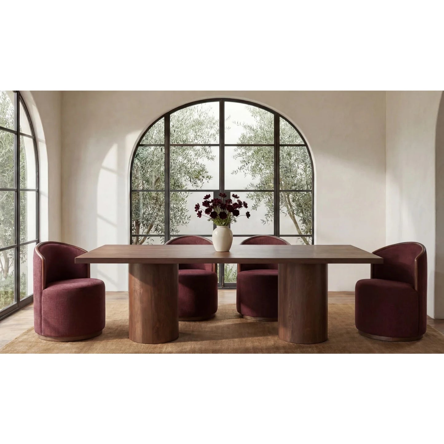 Luxury Swivel Upholstered Modern Dining Chair European Style for Villa