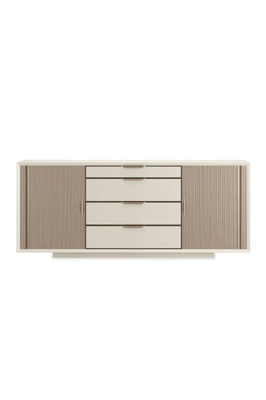 Luxury Tambour Sliding Door Sideboard European Style for Villa