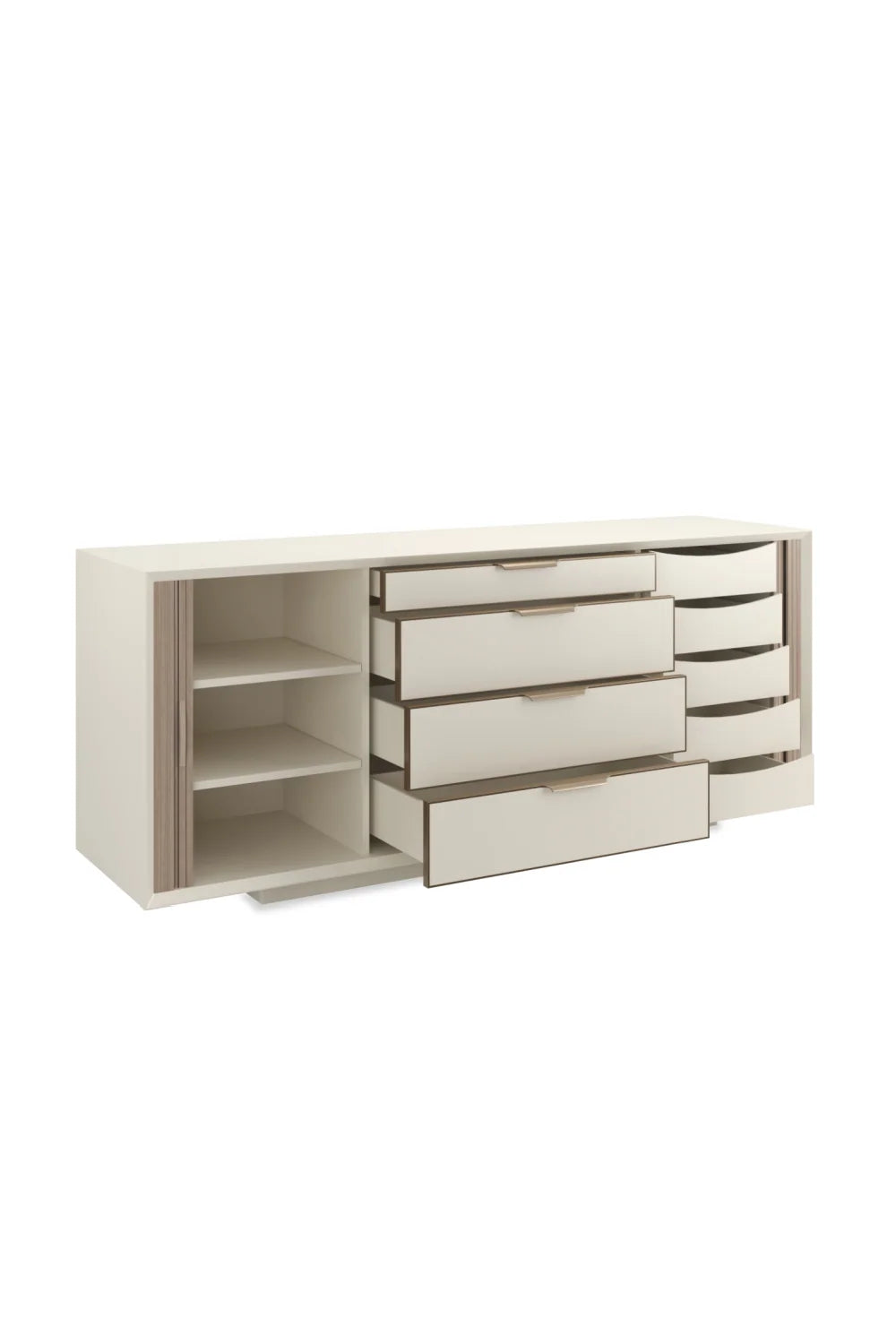 Luxury Tambour Sliding Door Sideboard European Style for Villa