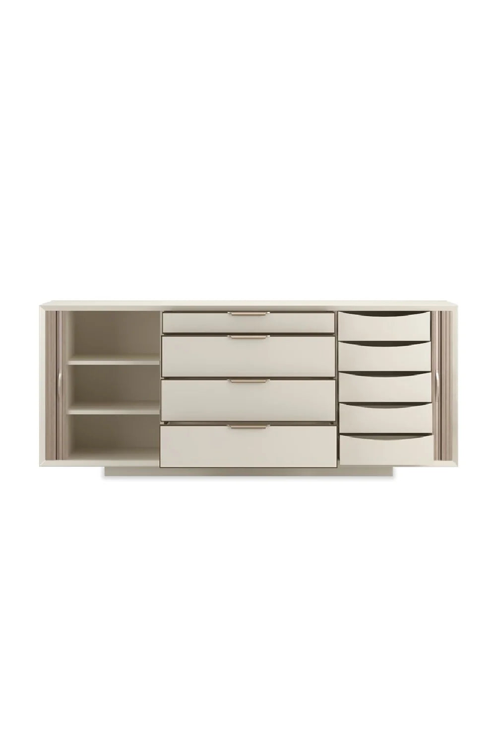 Luxury Tambour Sliding Door Sideboard European Style for Villa