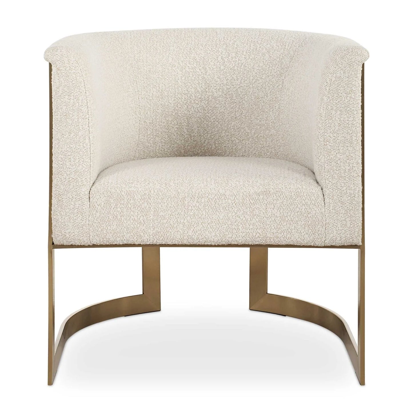 Luxury Tan Boucle Accent Chair Modern Italian Style for Villa