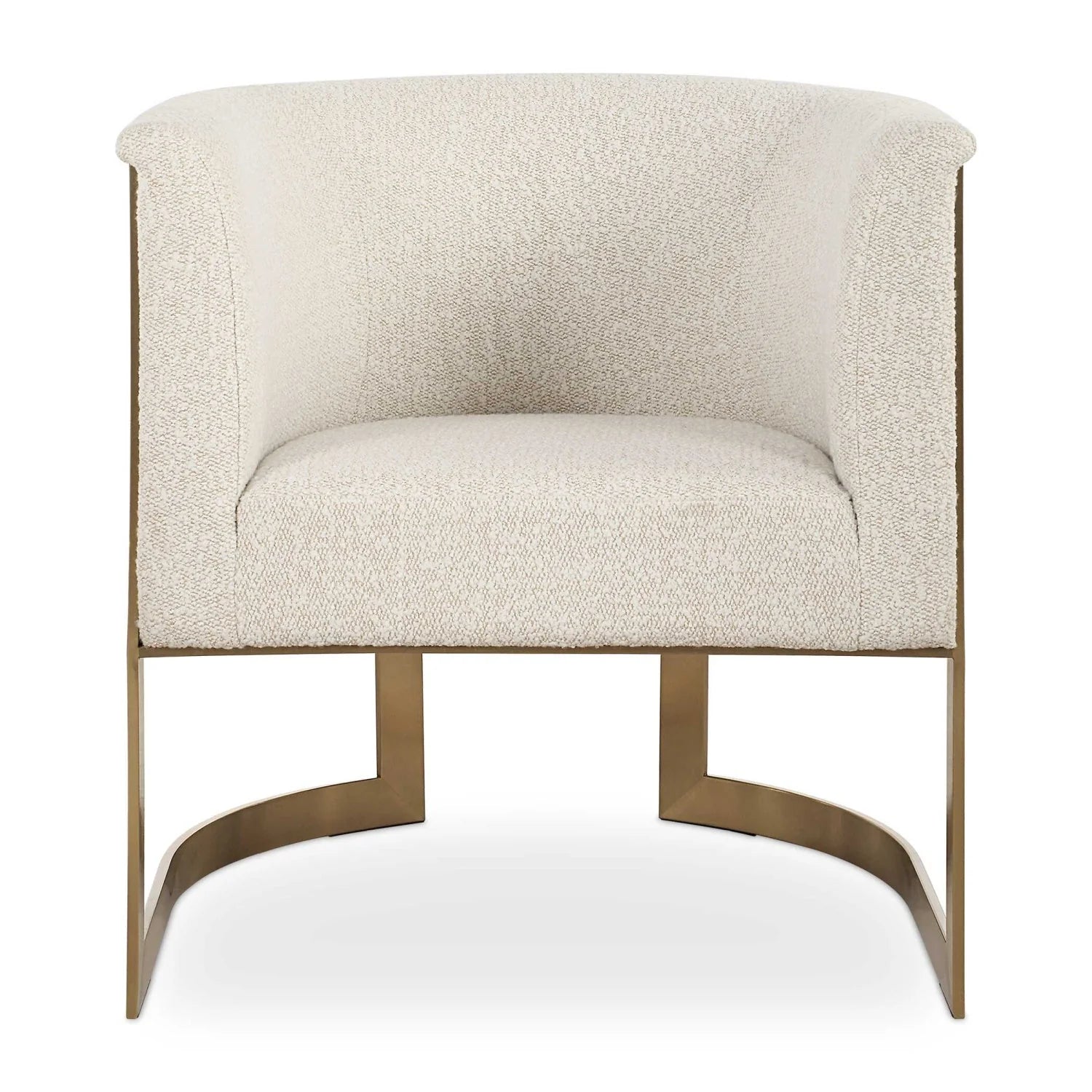 Luxury Tan Boucle Accent Chair Modern Italian Style for Villa
