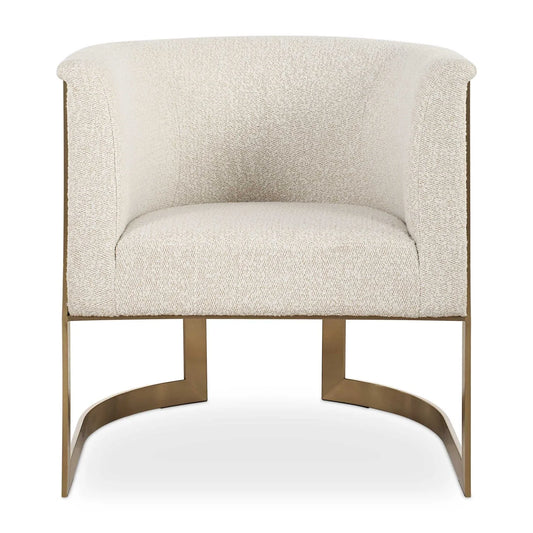 Luxury Tan Boucle Accent Chair Modern Italian Style for Villa