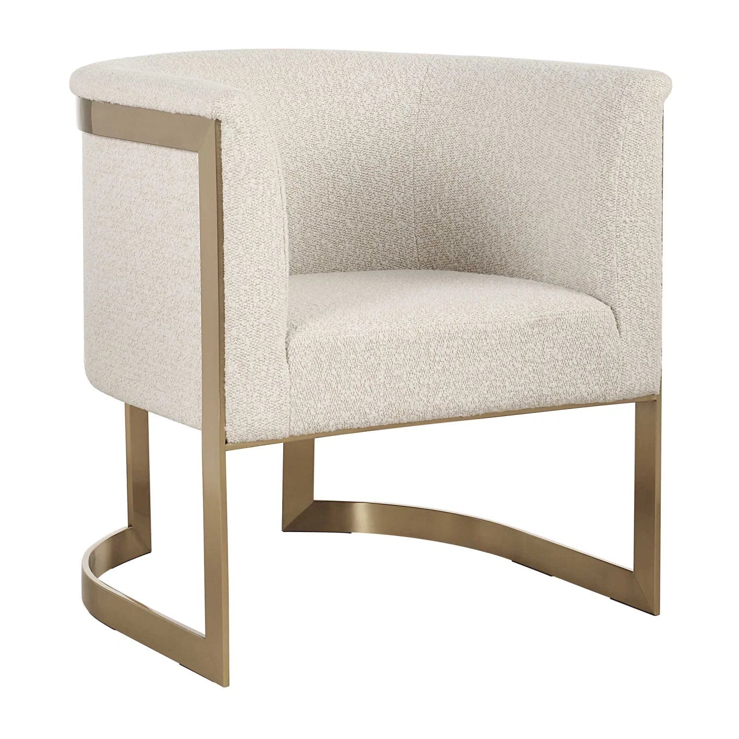 Luxury Tan Boucle Accent Chair Modern Italian Style for Villa