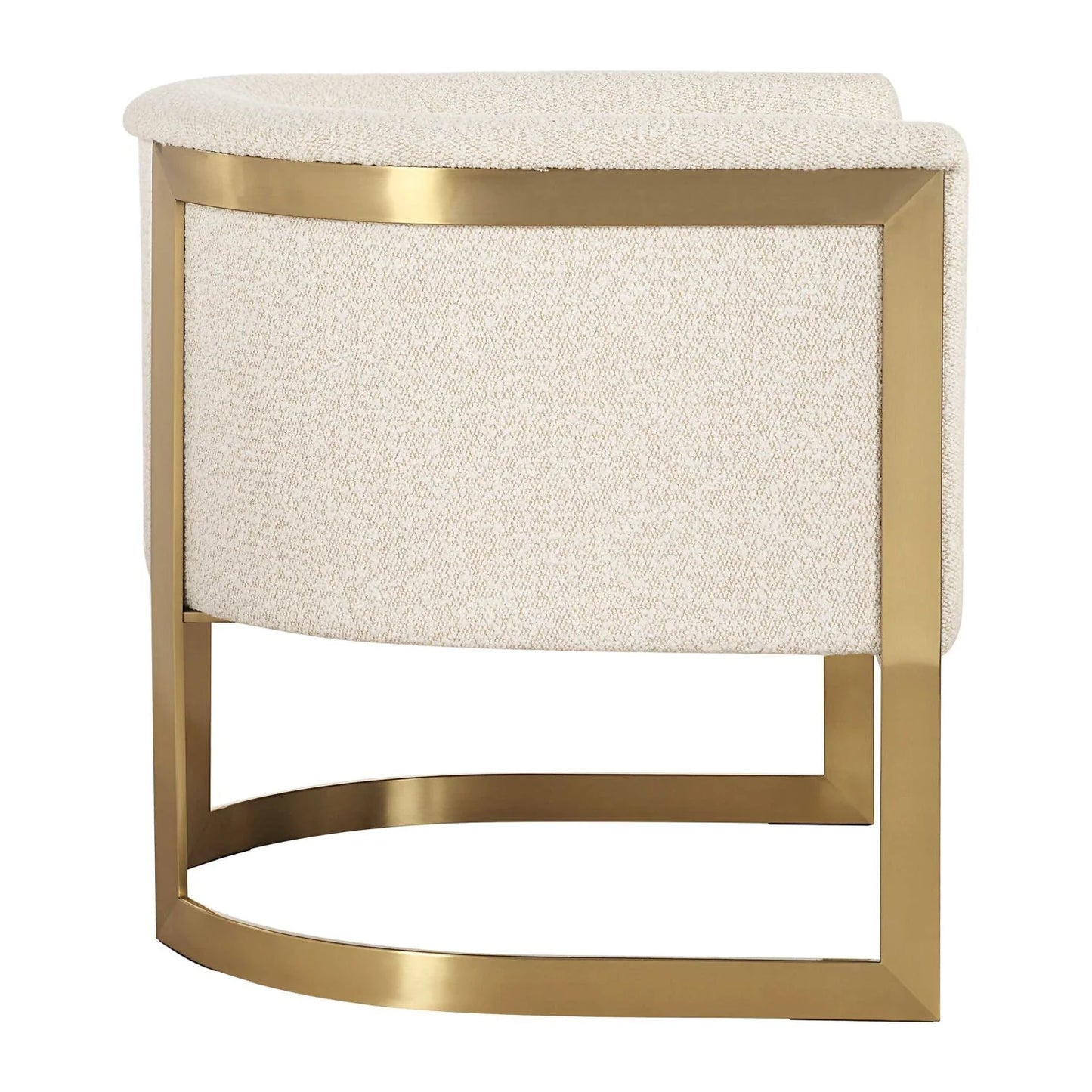 Luxury Tan Boucle Accent Chair Modern Italian Style for Villa