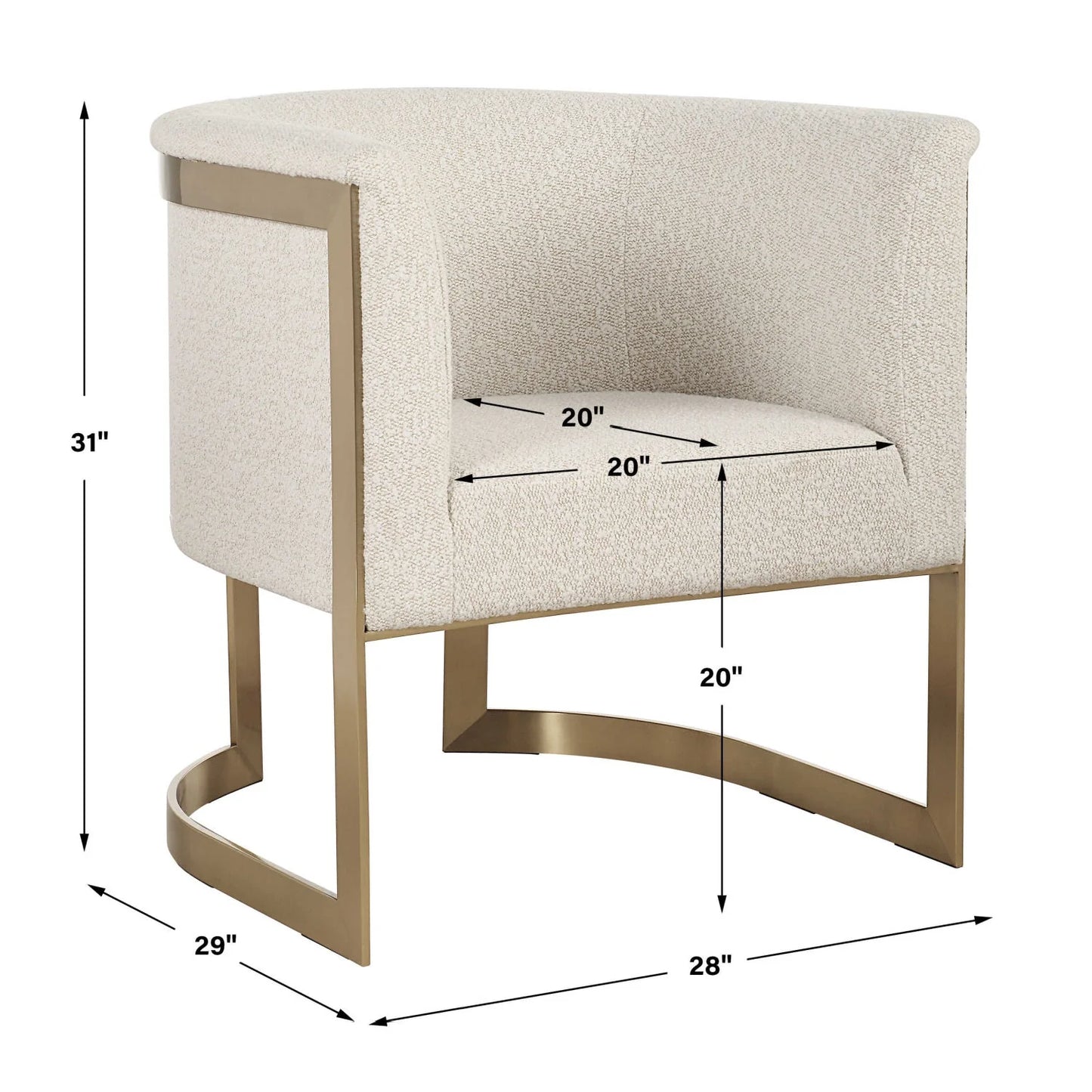 Luxury Tan Boucle Accent Chair Modern Italian Style for Villa