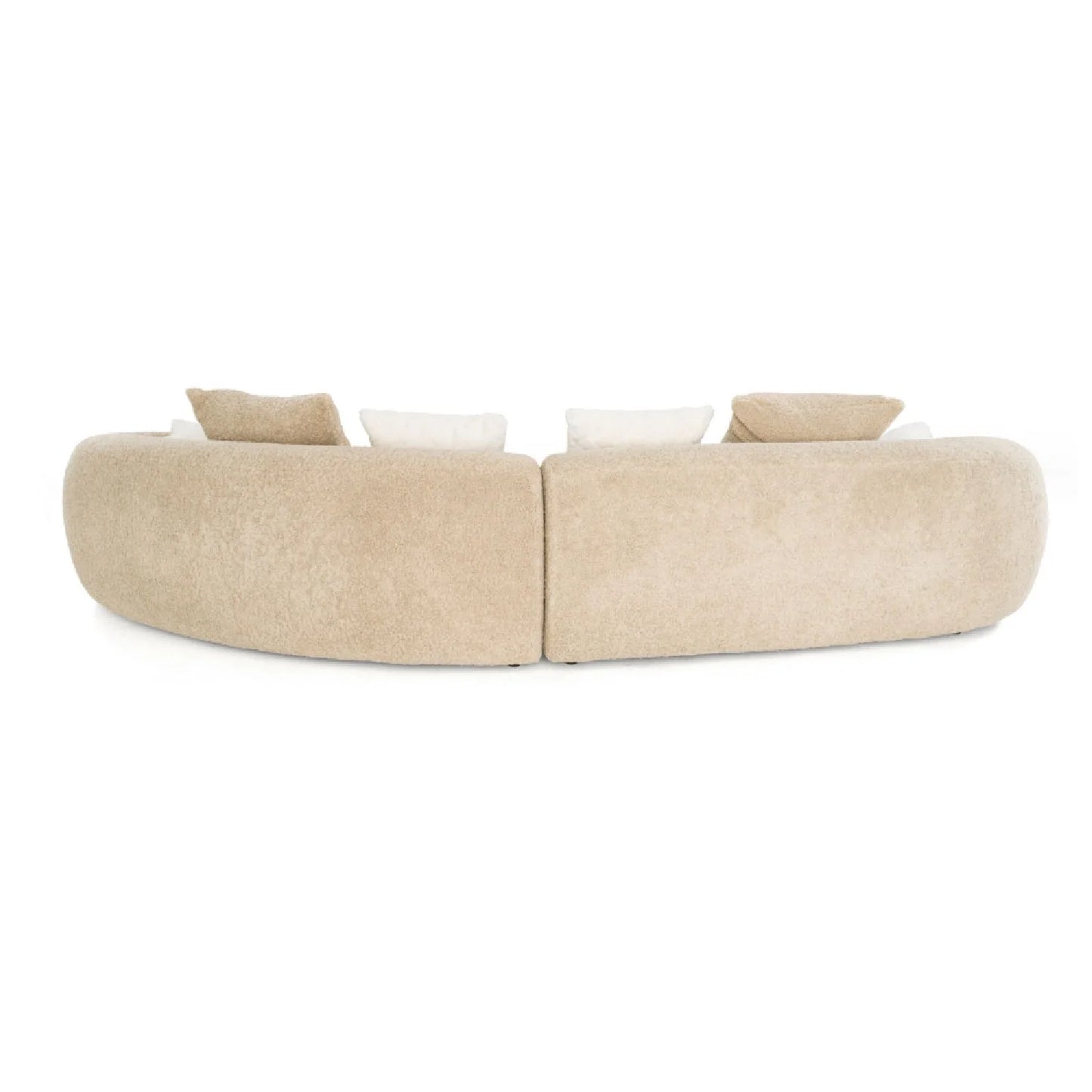 Luxury Tan Curved Sectional Sofa Modern Italian Style for Villa
