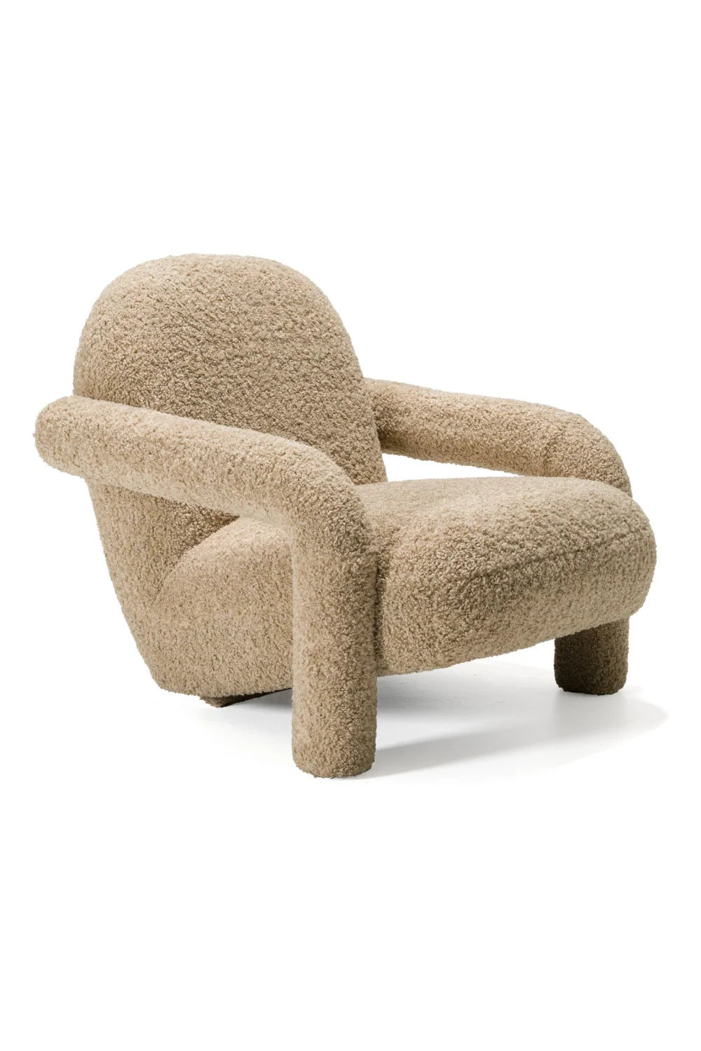 Luxury Tan Fabric Accent Chair Modern Italian Style for Villa