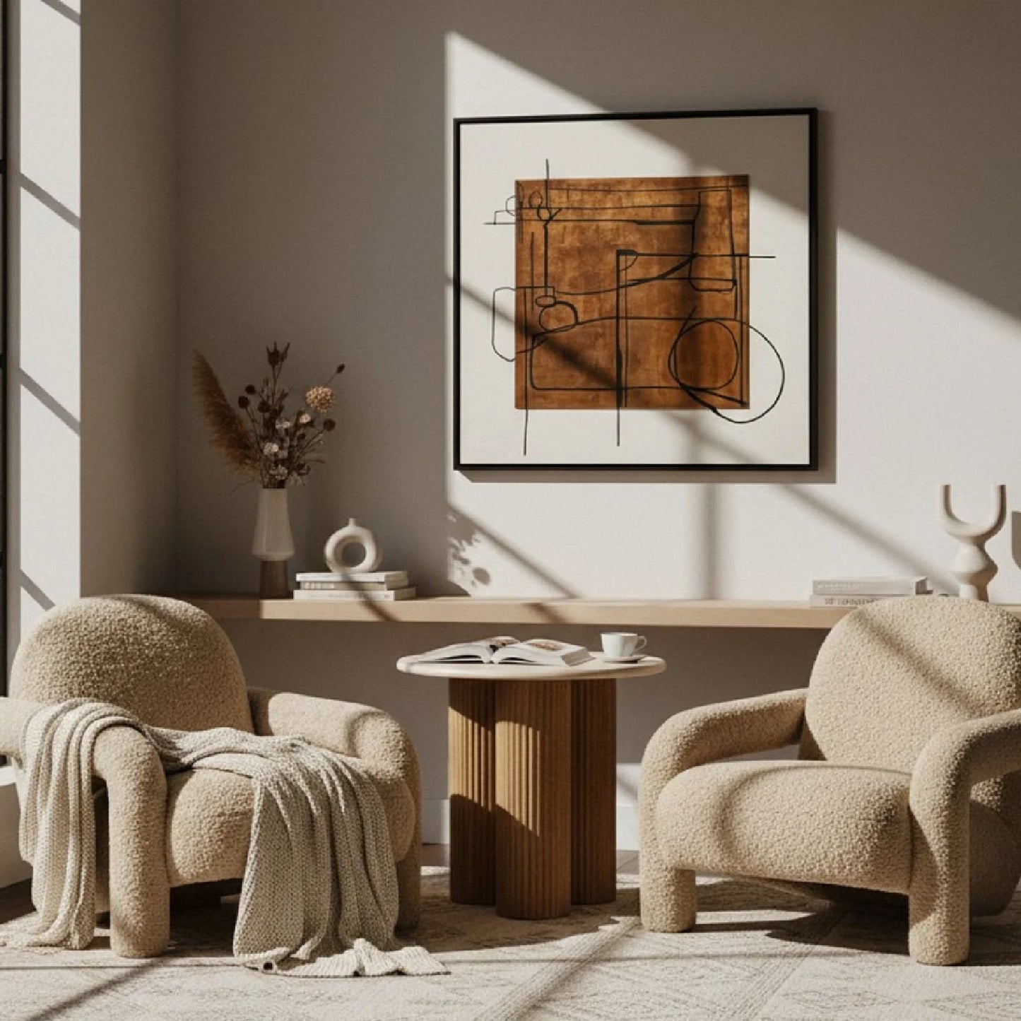 Luxury Tan Fabric Accent Chair Modern Italian Style for Villa