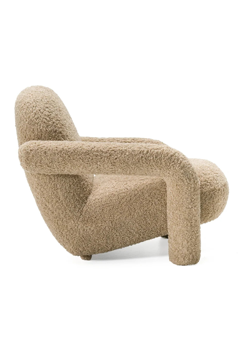 Luxury Tan Fabric Accent Chair Modern Italian Style for Villa