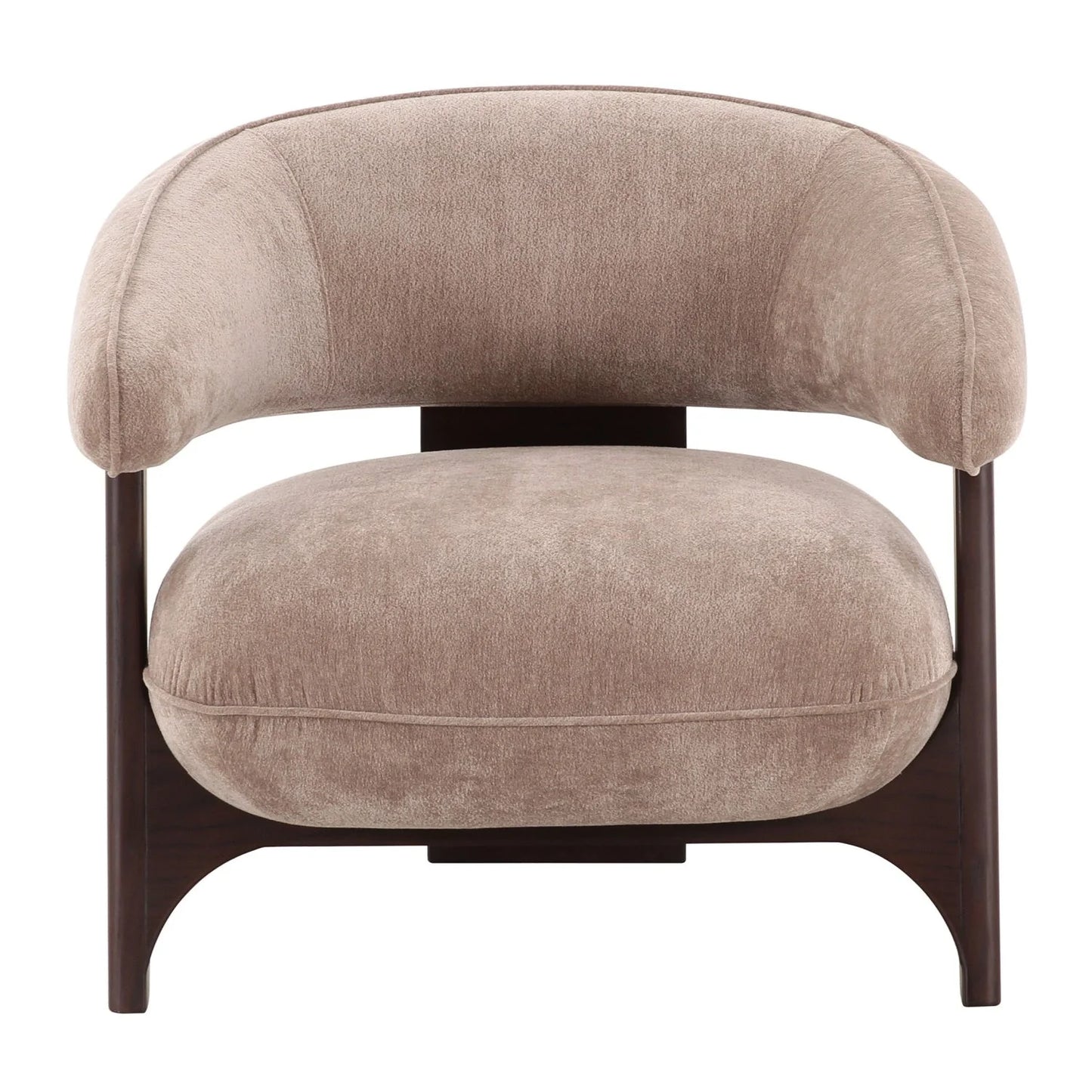 Luxury Tan Fabric Curved Lounge Chair Modern Italian Style for Villa