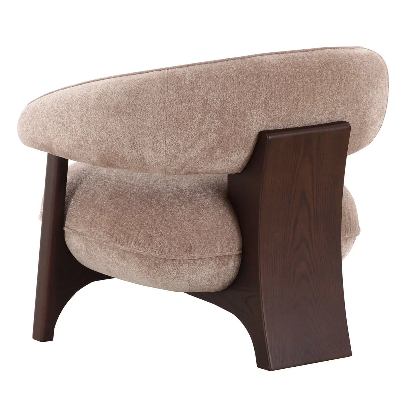 Luxury Tan Fabric Curved Lounge Chair Modern Italian Style for Villa