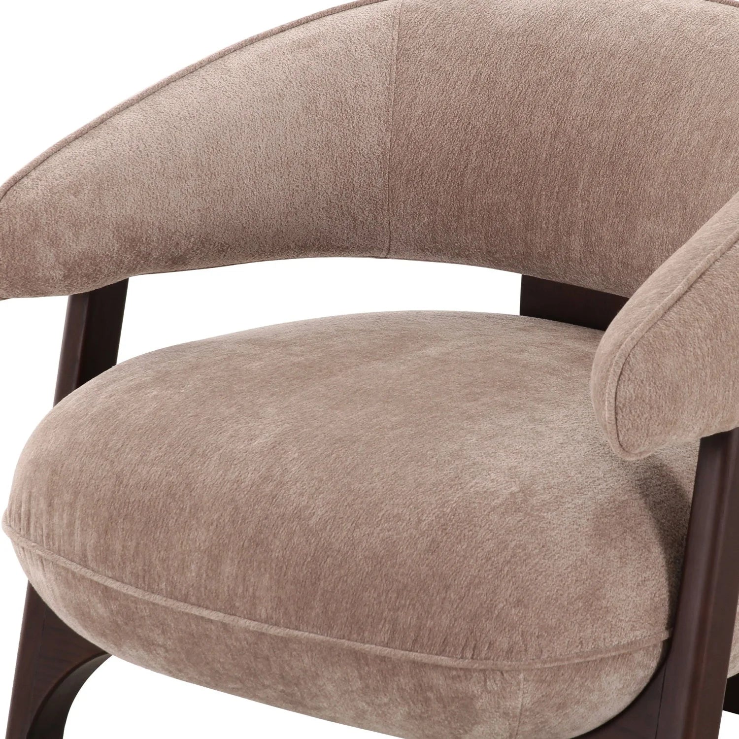 Luxury Tan Fabric Curved Lounge Chair Modern Italian Style for Villa