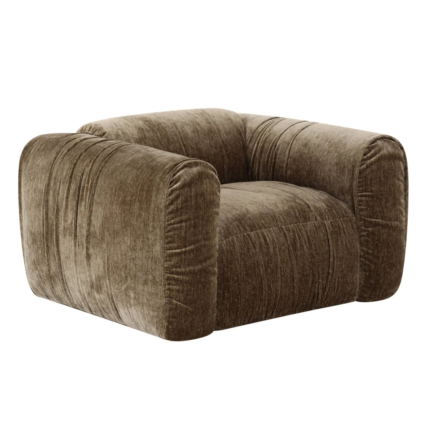 Luxury Tan Fabric Lounge Chair Modern Italian Style for Villa