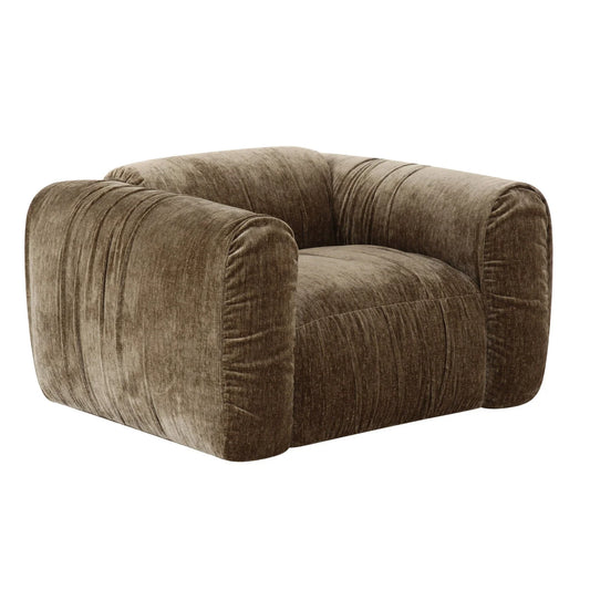 Luxury Tan Fabric Lounge Chair Modern Italian Style for Villa
