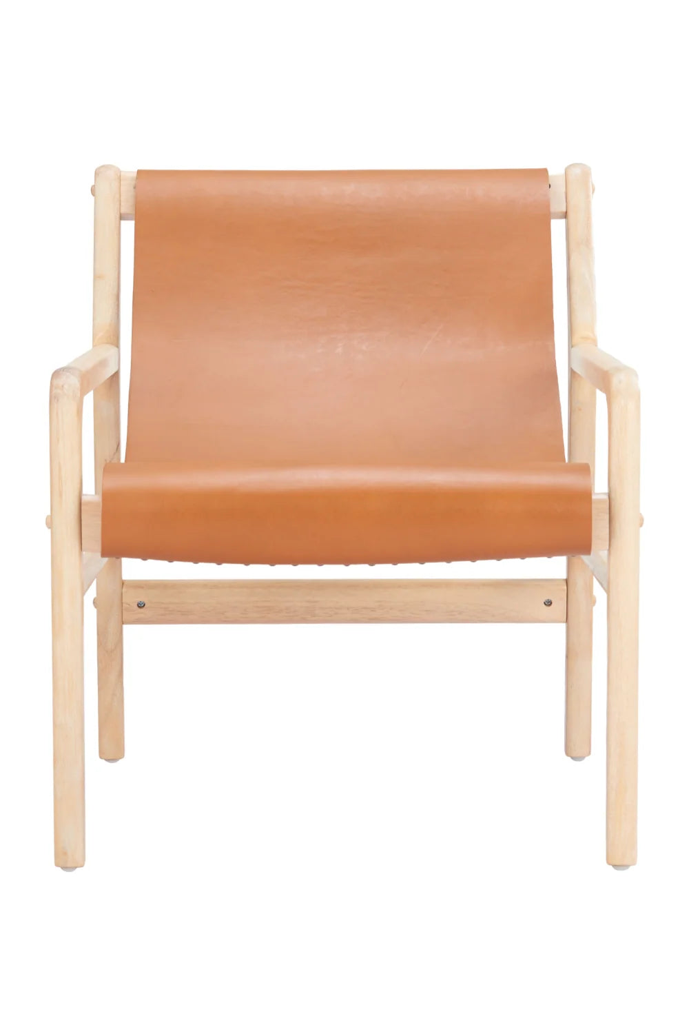 Luxury Tan Leather Accent Chair Modern Italian Style for Villa
