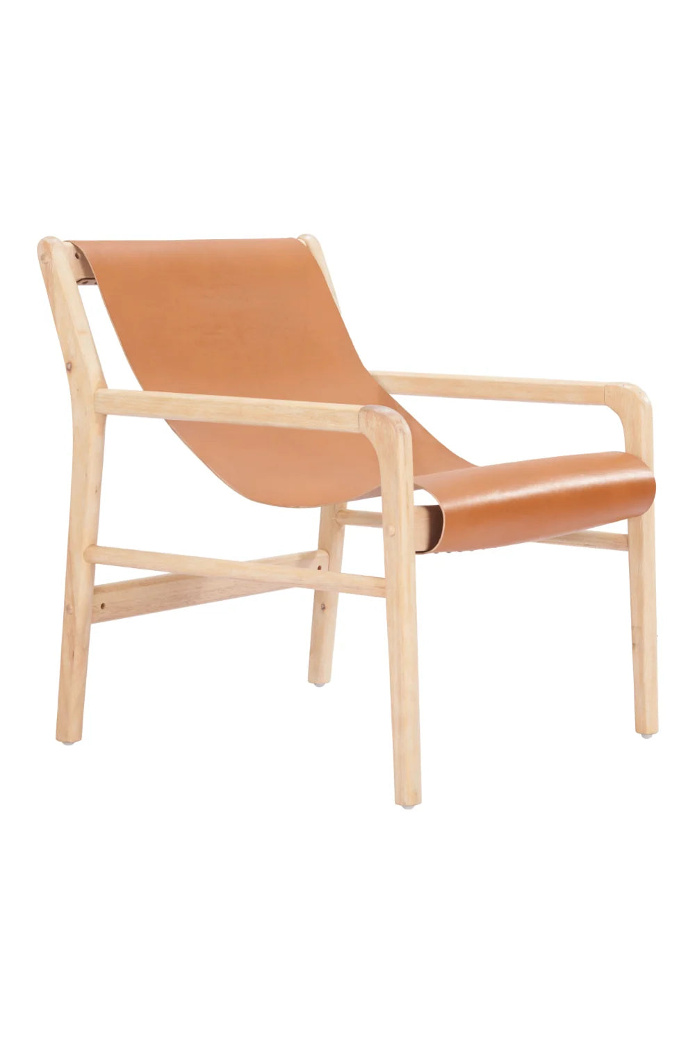 Luxury Tan Leather Accent Chair Modern Italian Style for Villa