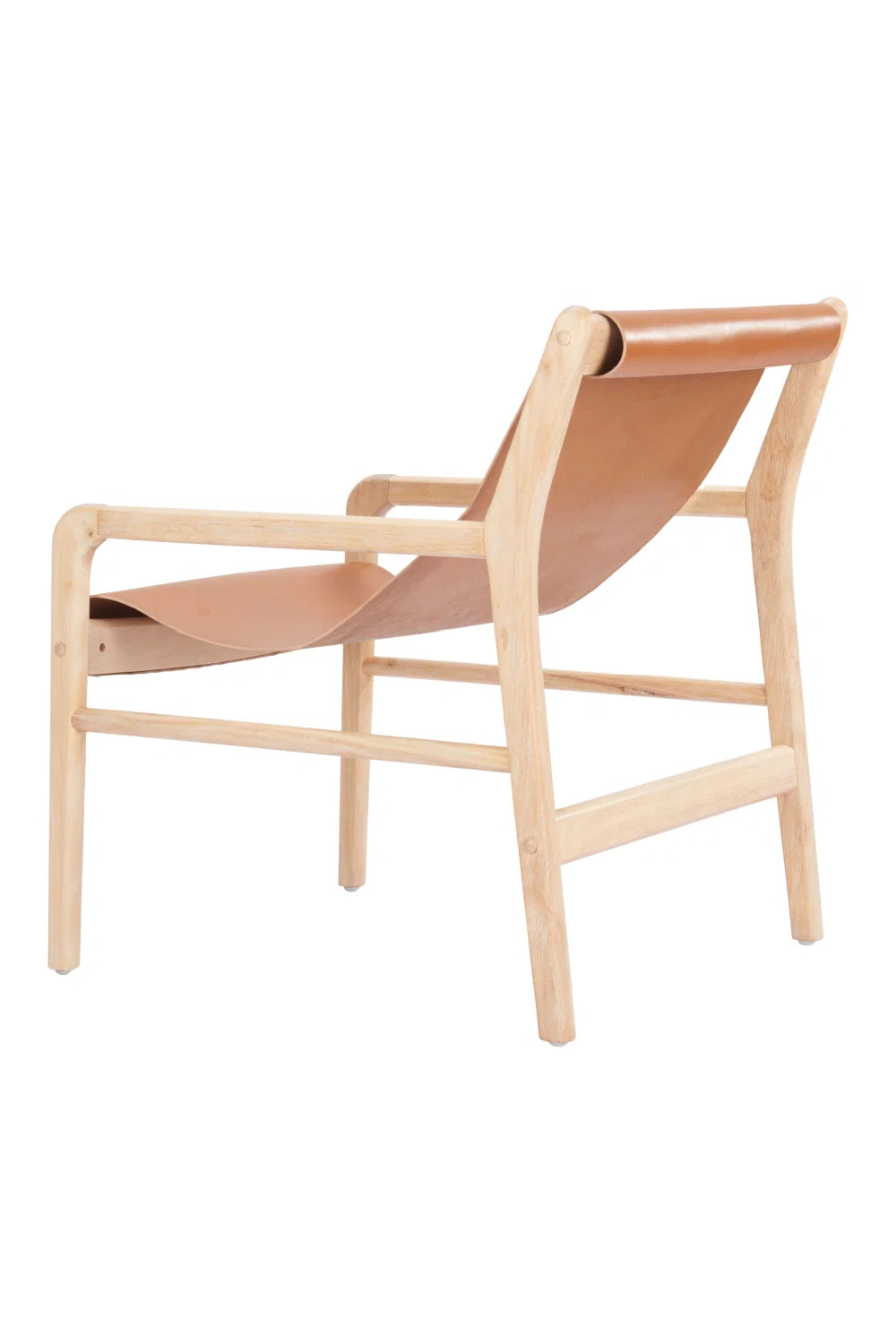 Luxury Tan Leather Accent Chair Modern Italian Style for Villa