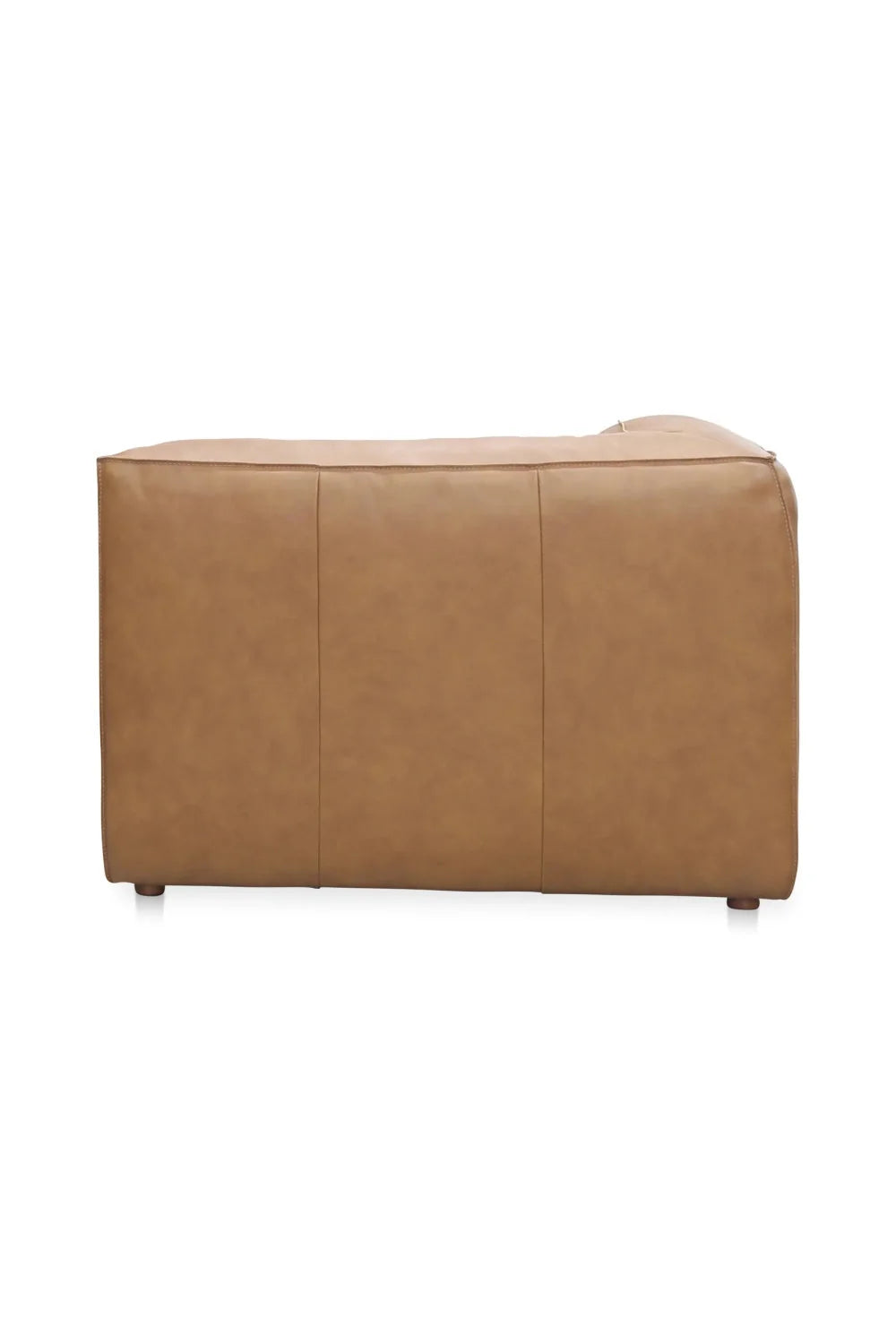 Luxury Tan Leather Corner Chair Modern Italian Style for Villa