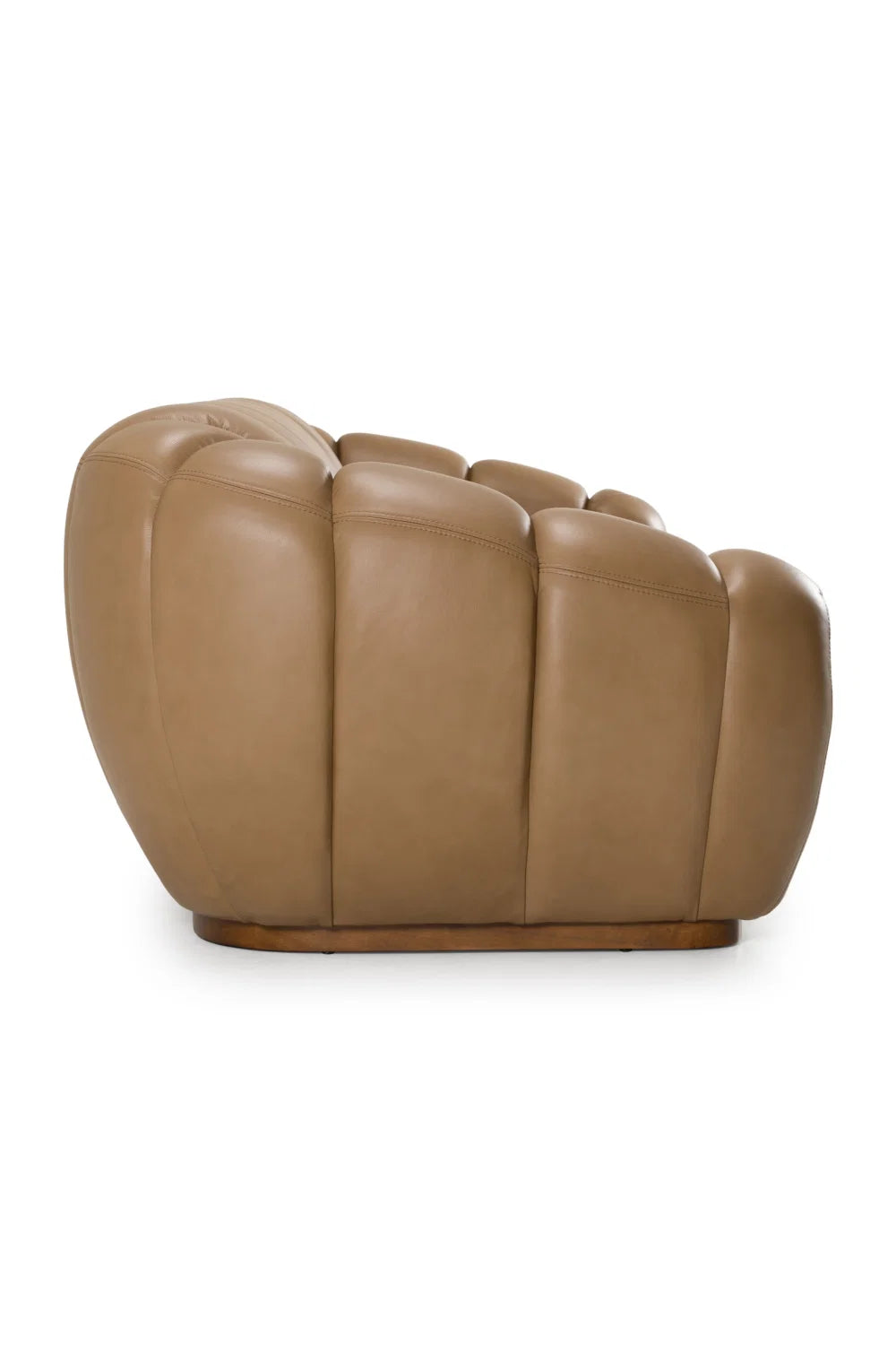 Luxury Tan Leather Four Seater Sofa Modern Italian Style for Villa